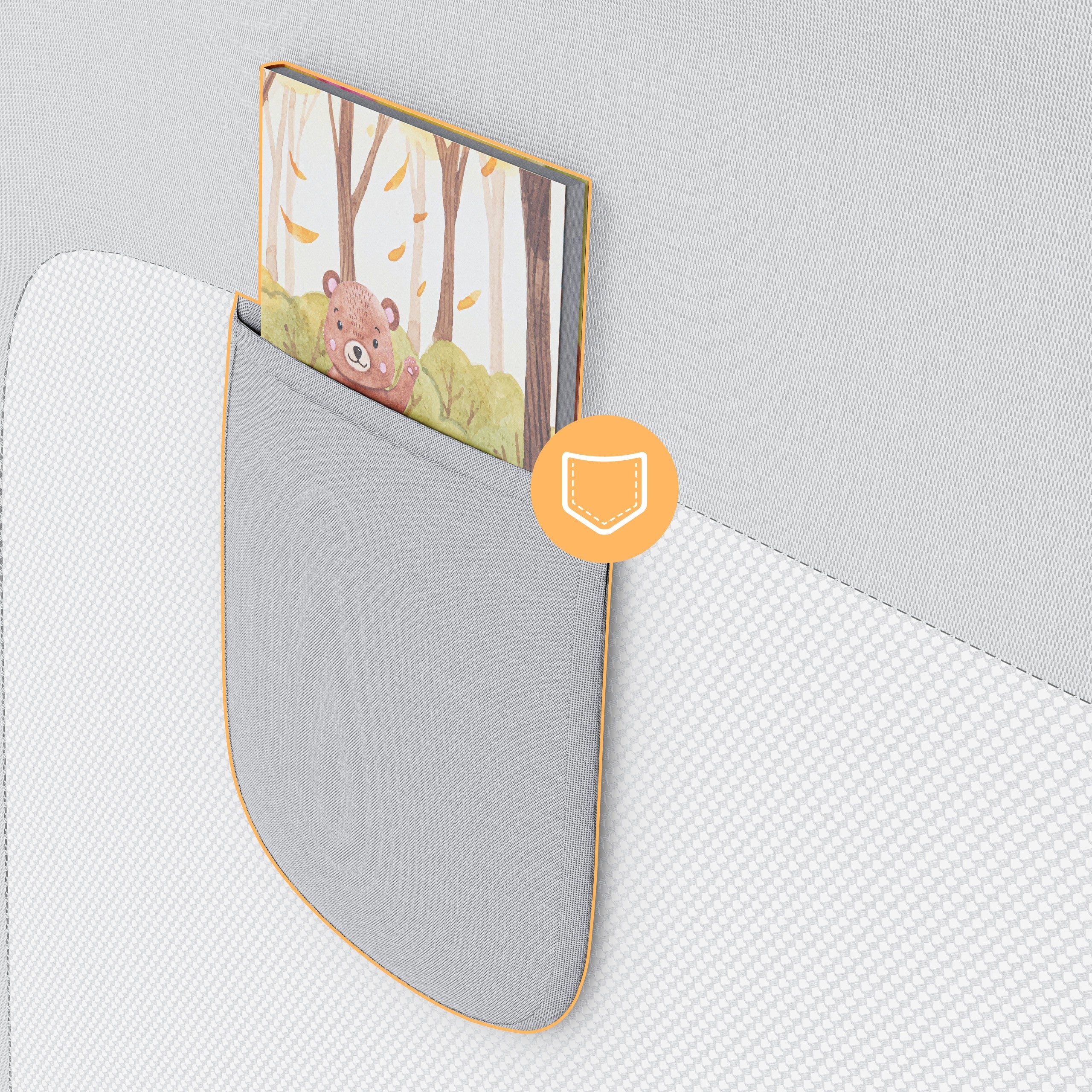 Veiligheidshek voor bed 200cm Tulano Cover 30 Wit-Grijs