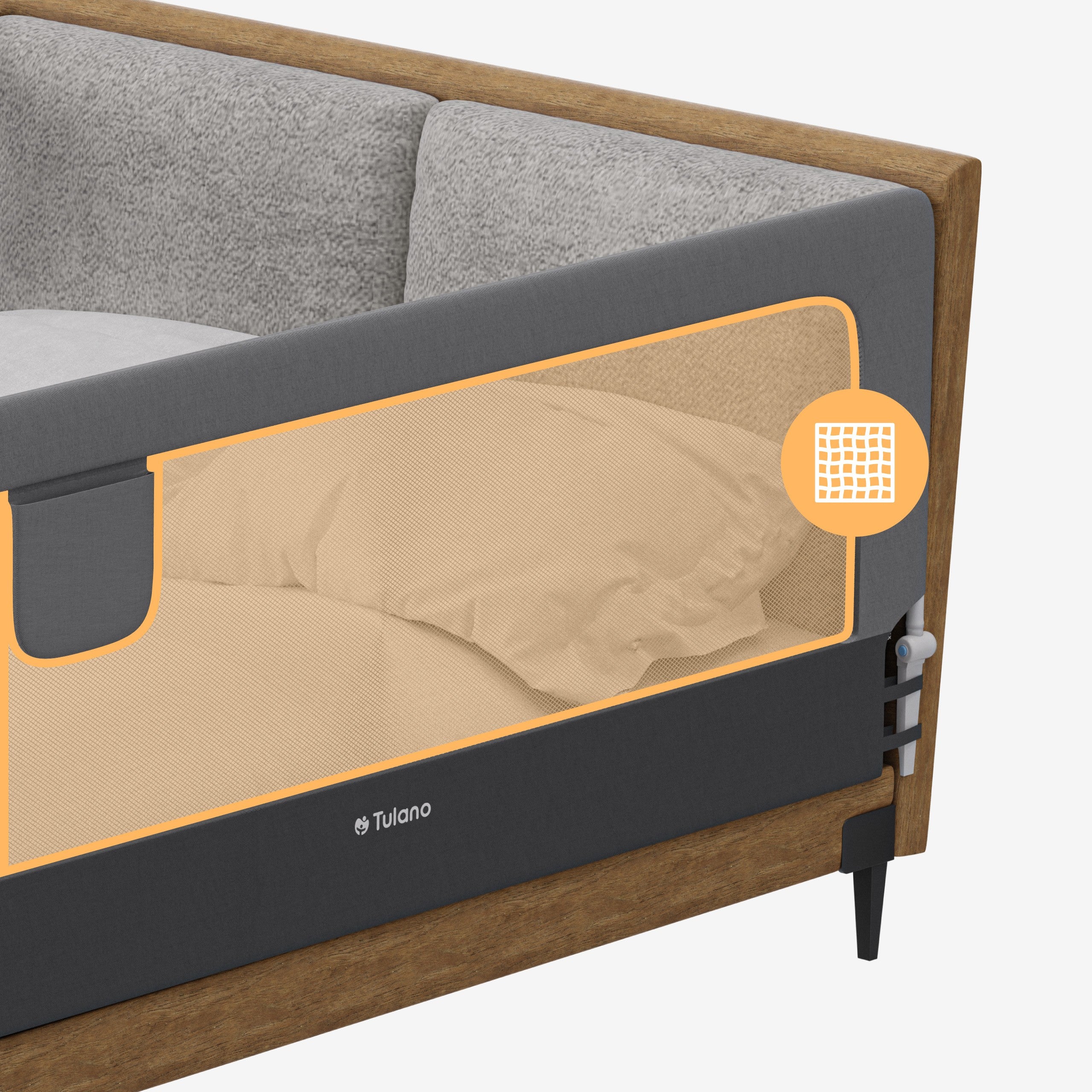 Bedhek 200cm Tulano Cover 30 Grijs