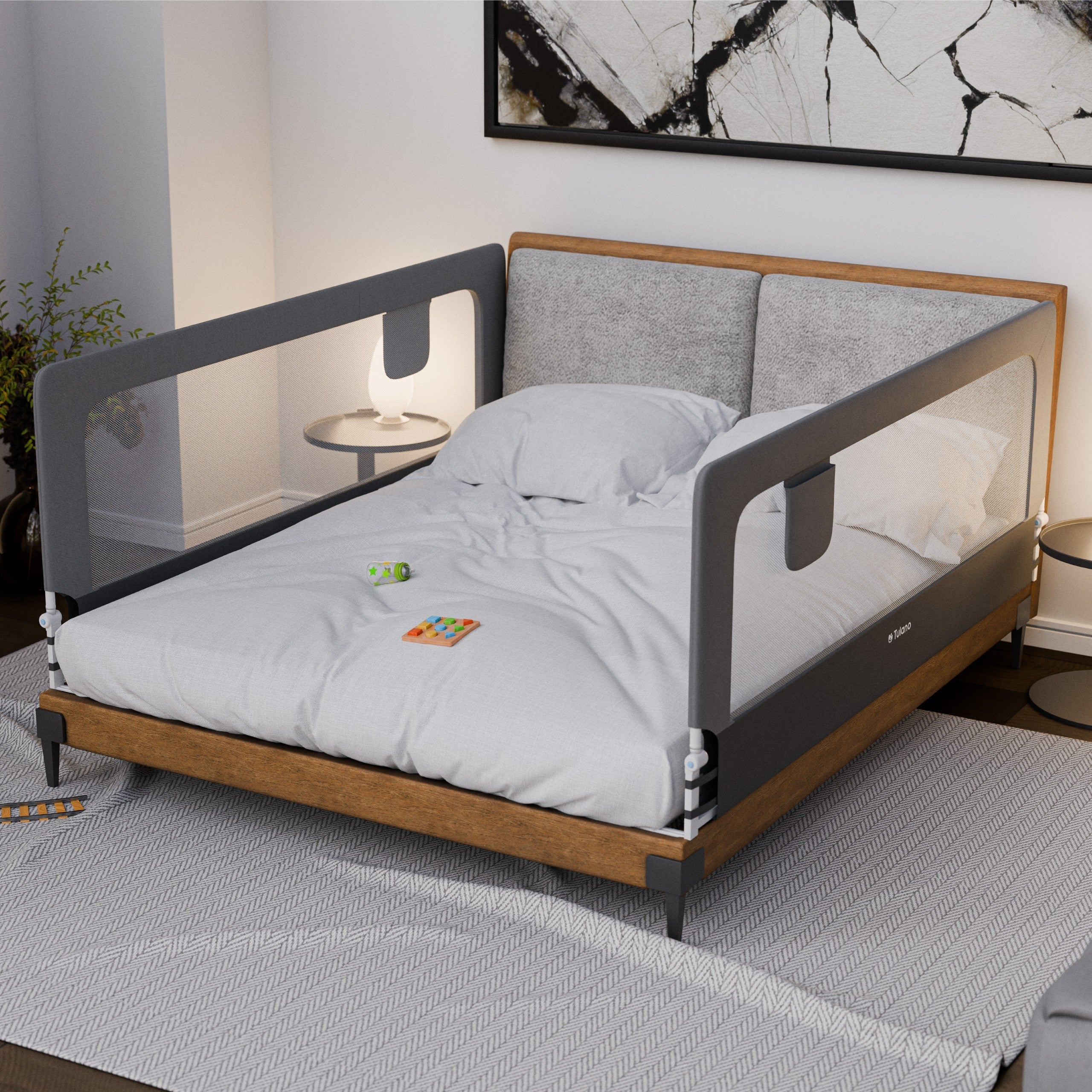 OUTLET Veiligheidshek voor bed 200cm Tulano Cover 30 Grijs