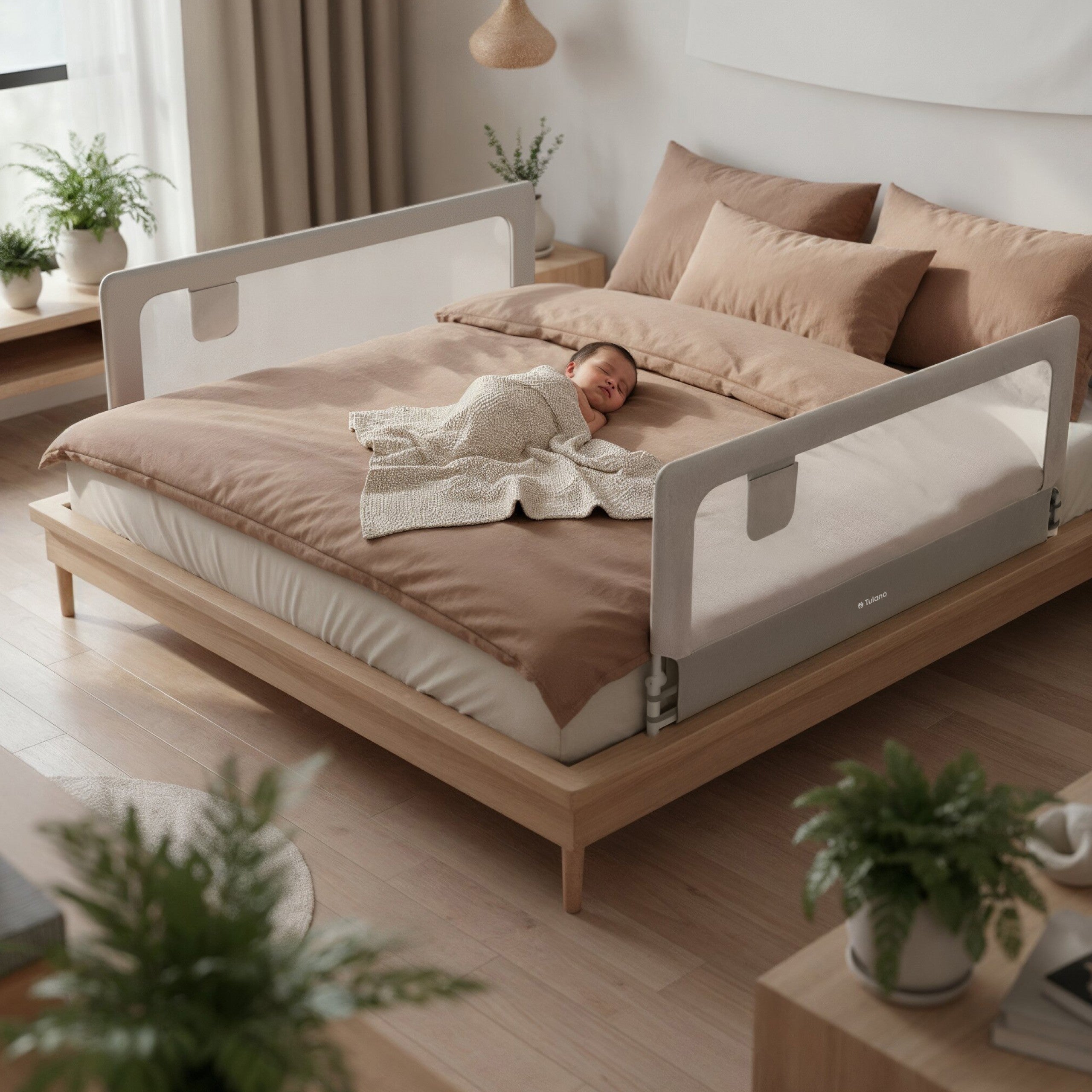 OUTLET Veiligheidshek voor bed 200cm Tulano Cover 30 Wit-Grijs