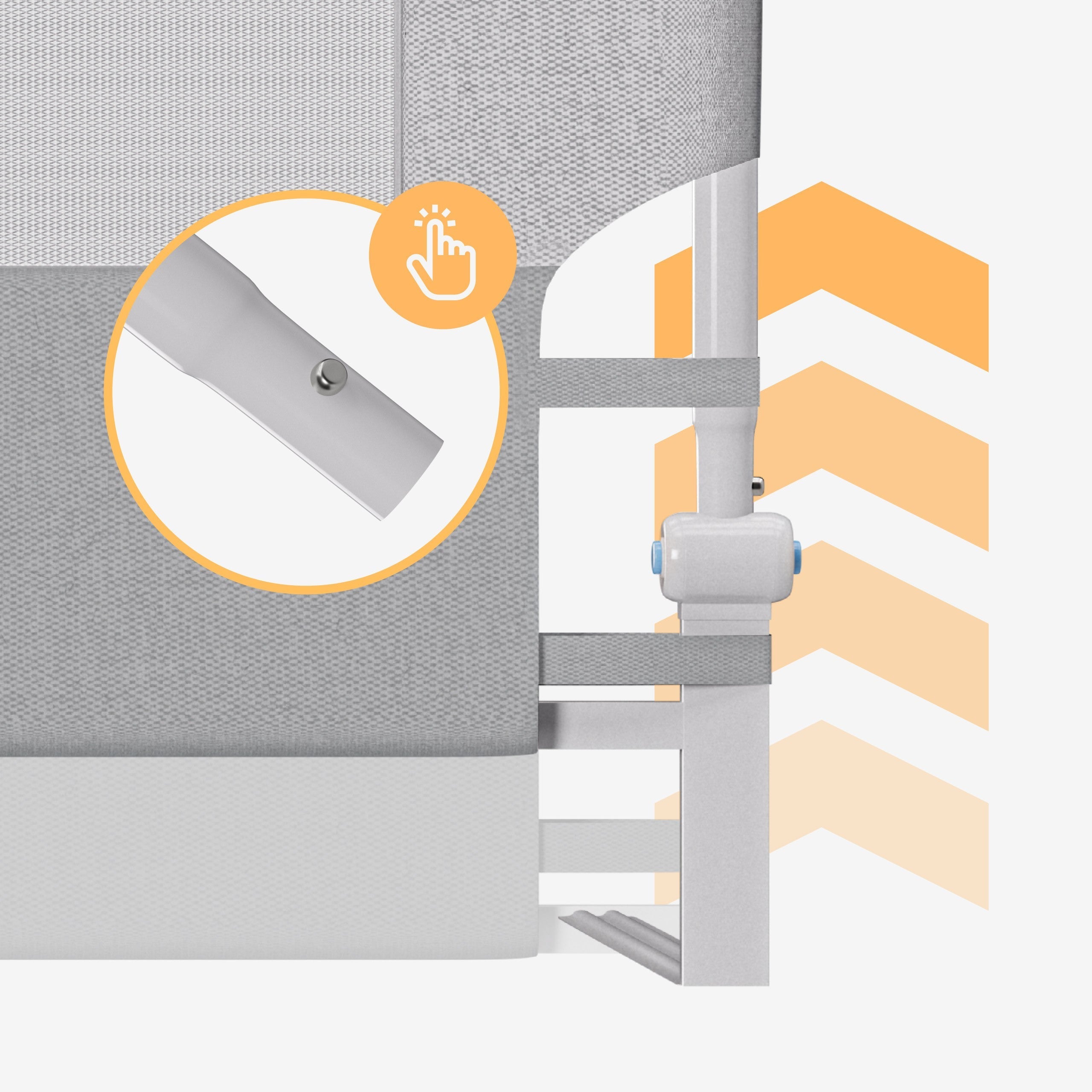 OUTLET Veiligheidshek voor bed 200cm Tulano Cover 30 Wit-Grijs