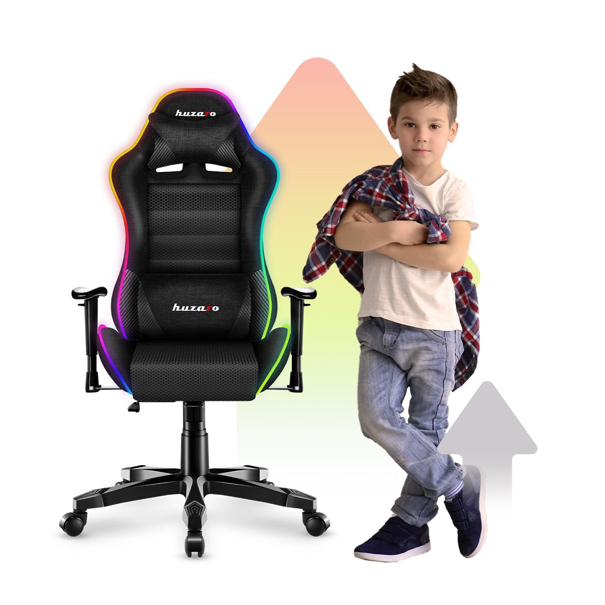 OUTLET Kinderstoel voor games HUZARO RANGER 6.0 RGB Mesh