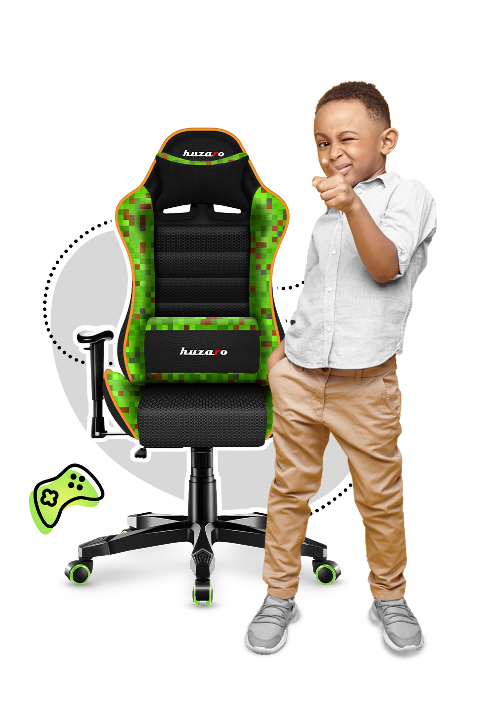 HUZARO RANGER 6.0 Pixel Mesh Kinderstoel voor Gaming