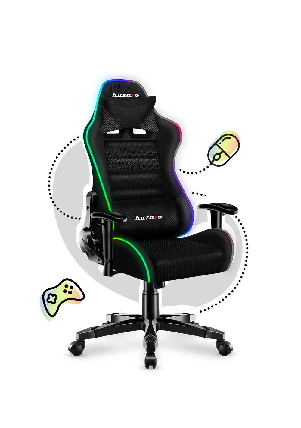 OUTLET Kinderstoel voor games HUZARO RANGER 6.0 RGB Mesh