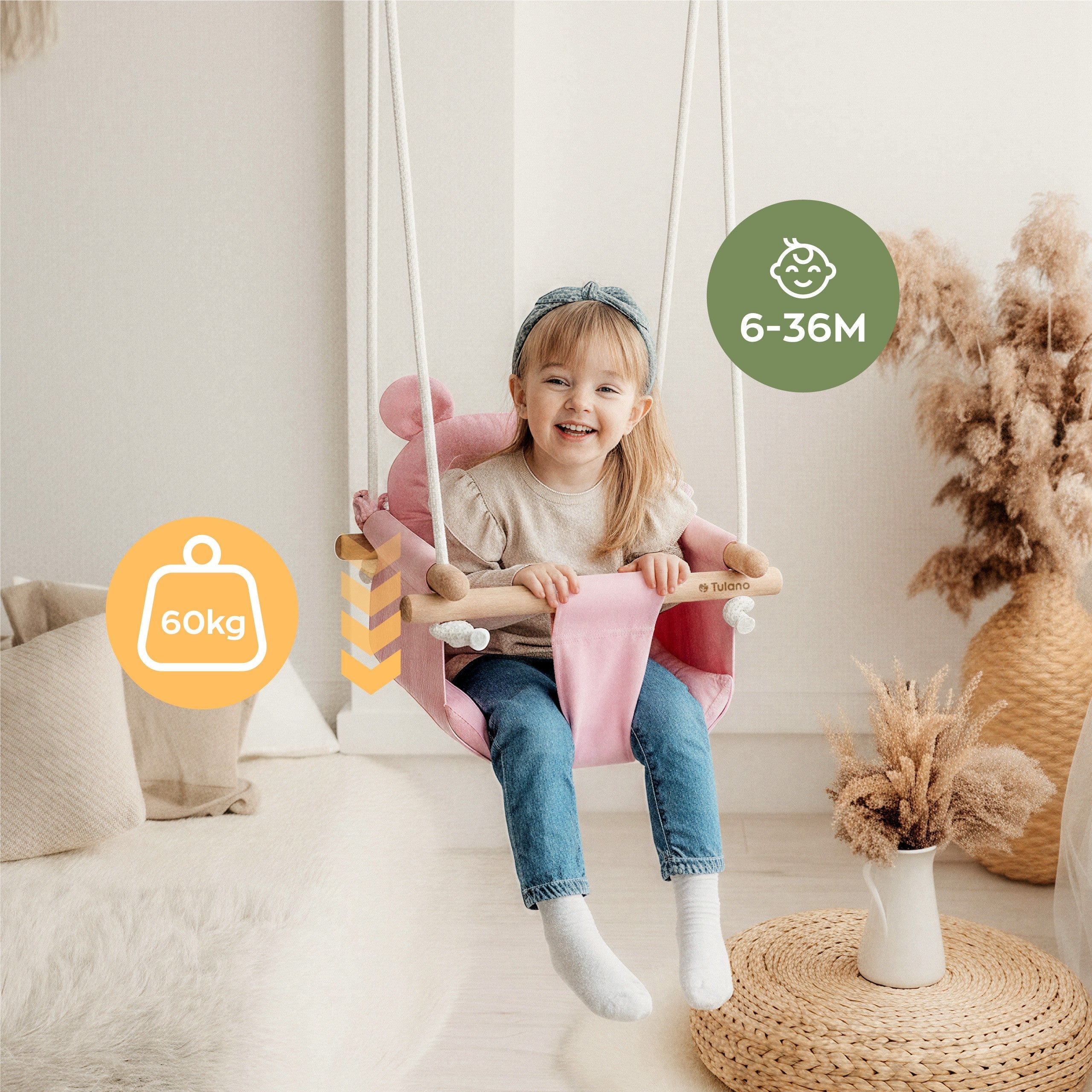 OUTLET Babyschommel TULANO Hop 30 Roze