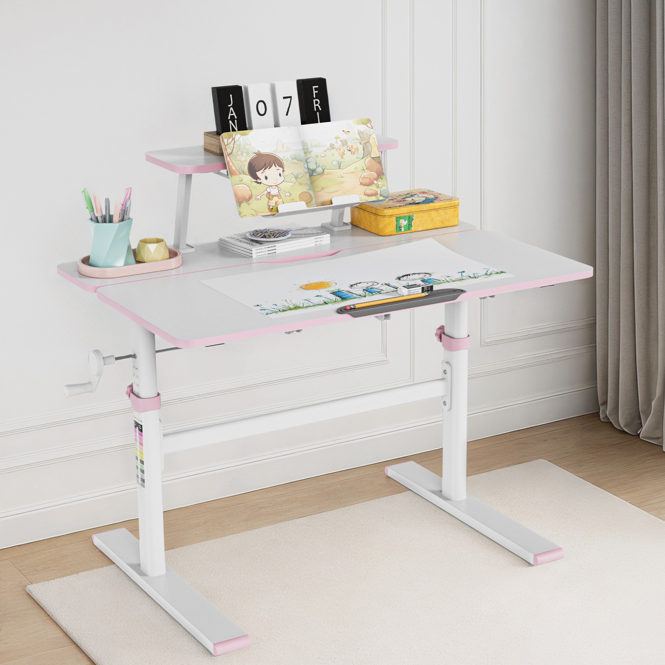 Mark Adler Study 3.7 Roze 90 cm verstelbaar kinderbureau