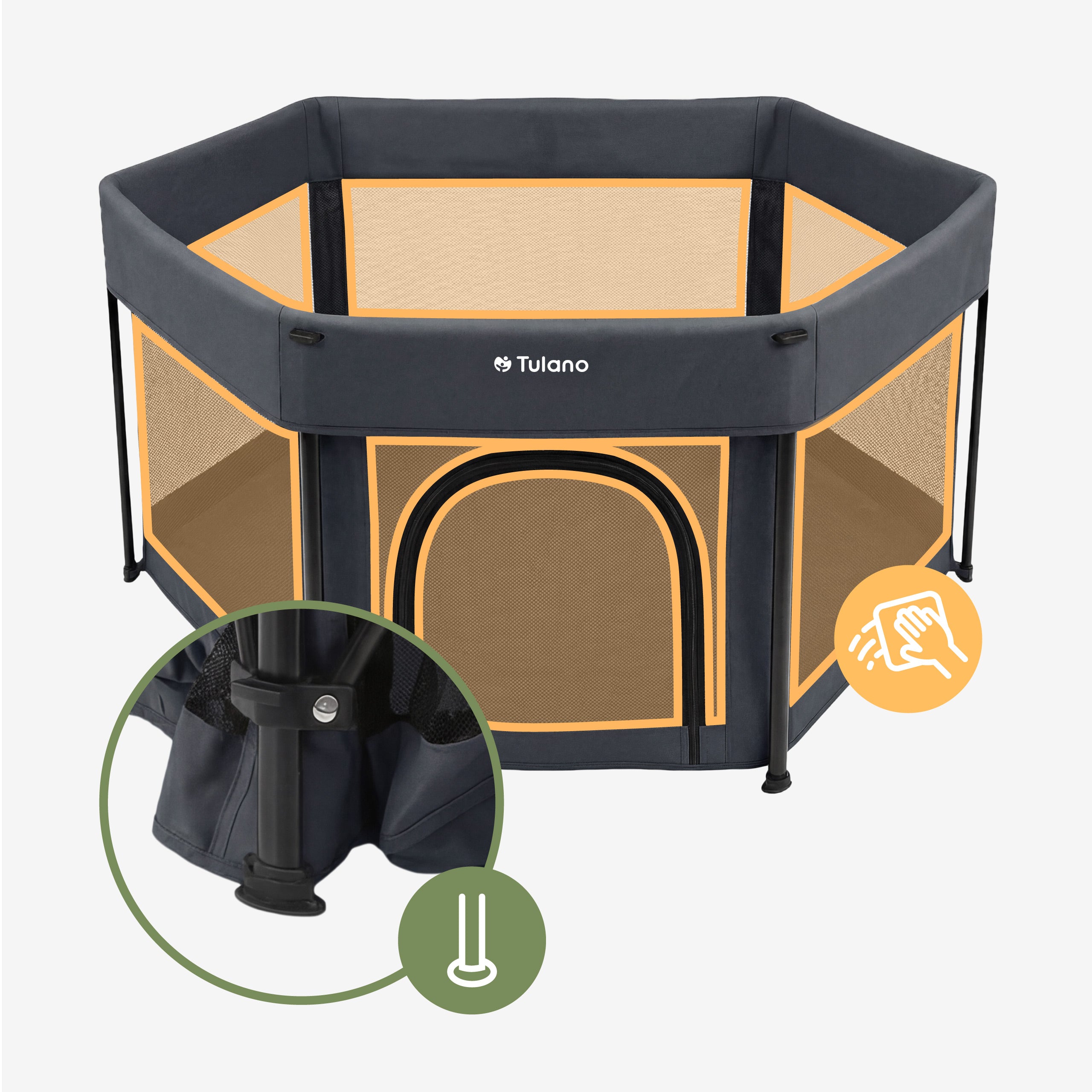 Tulano Cozy 30 Opvouwbare Babybox Grafiet