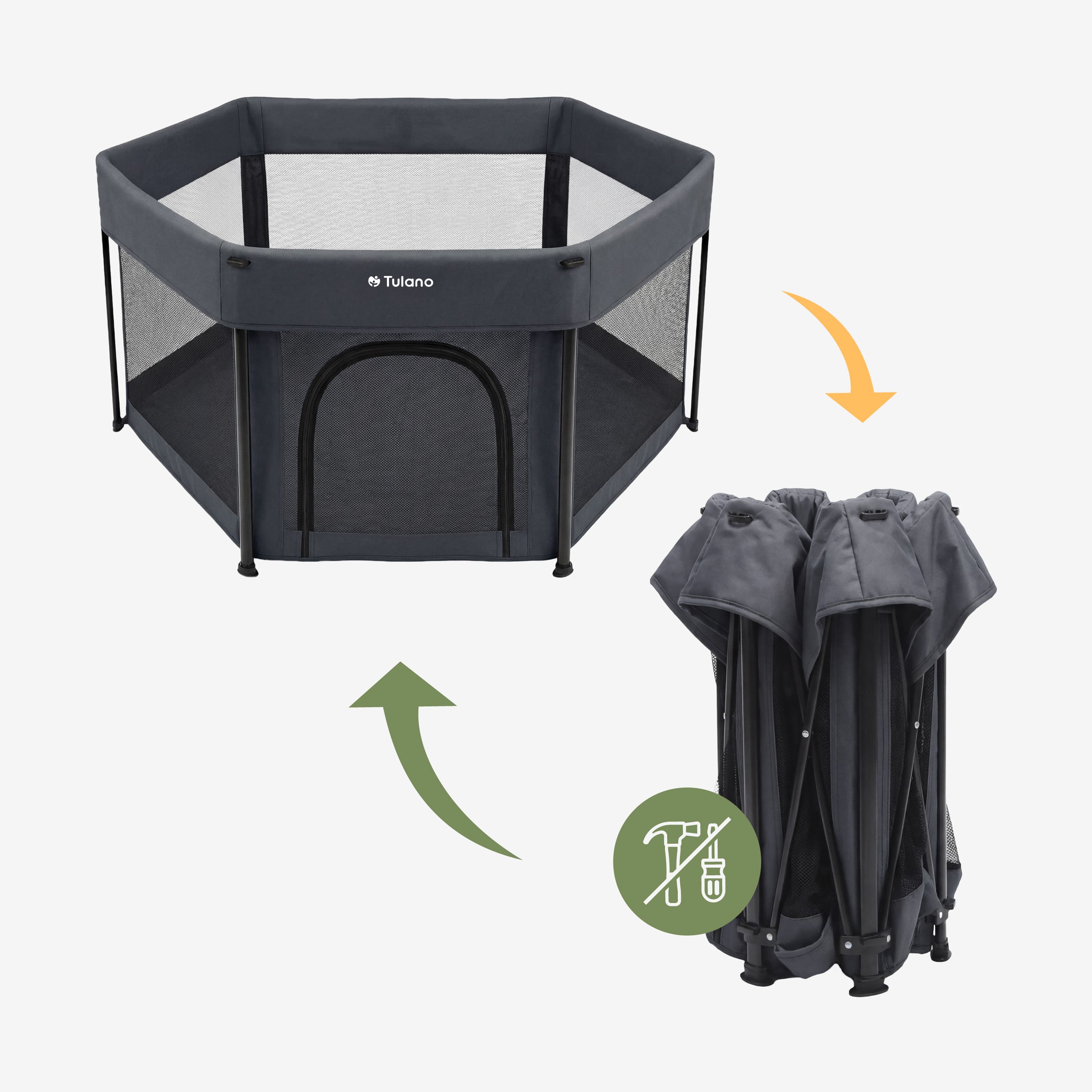 Tulano Cozy 30 Opvouwbare Babybox Grafiet