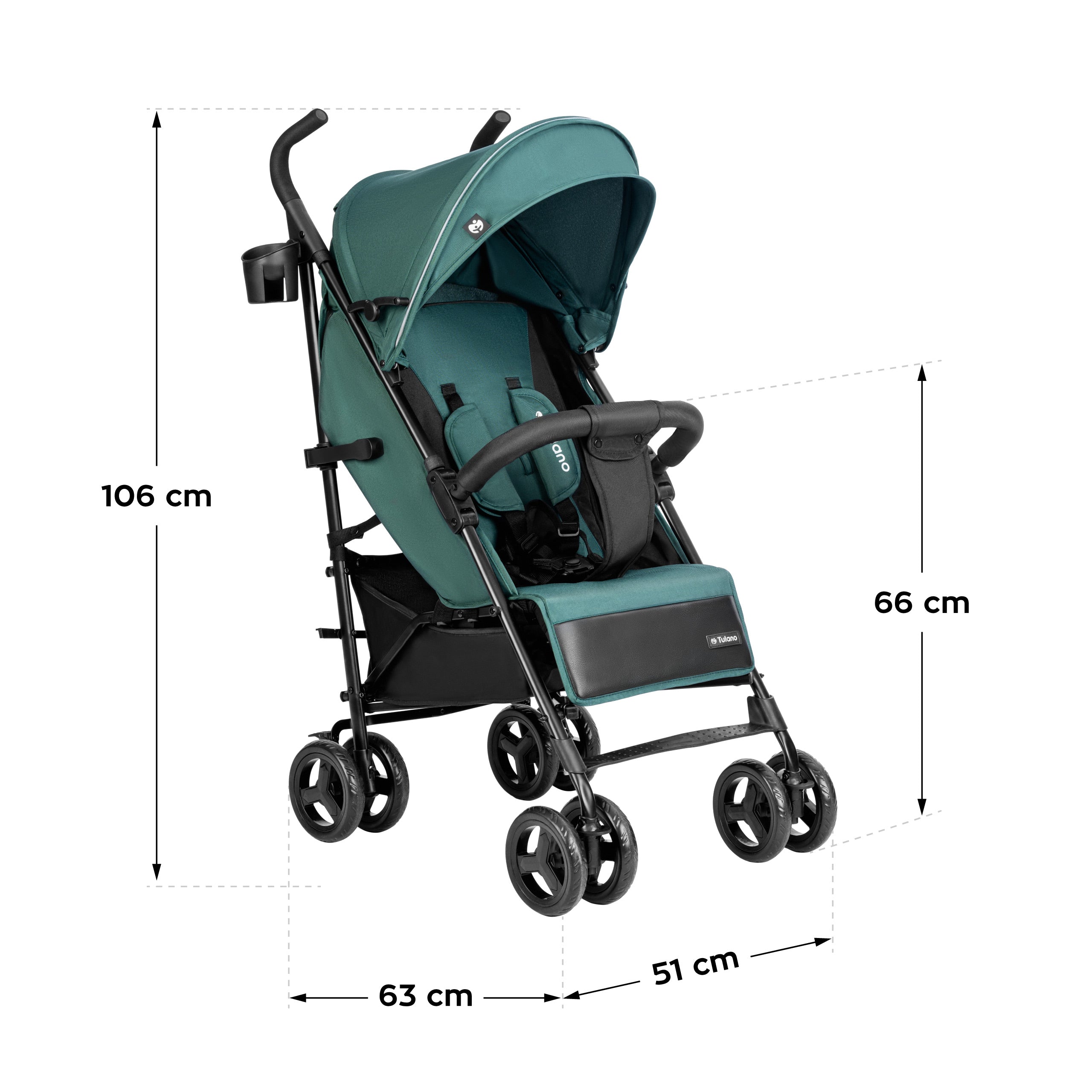 Tulano Davos 35 Kinderwagen Groen-Zwart