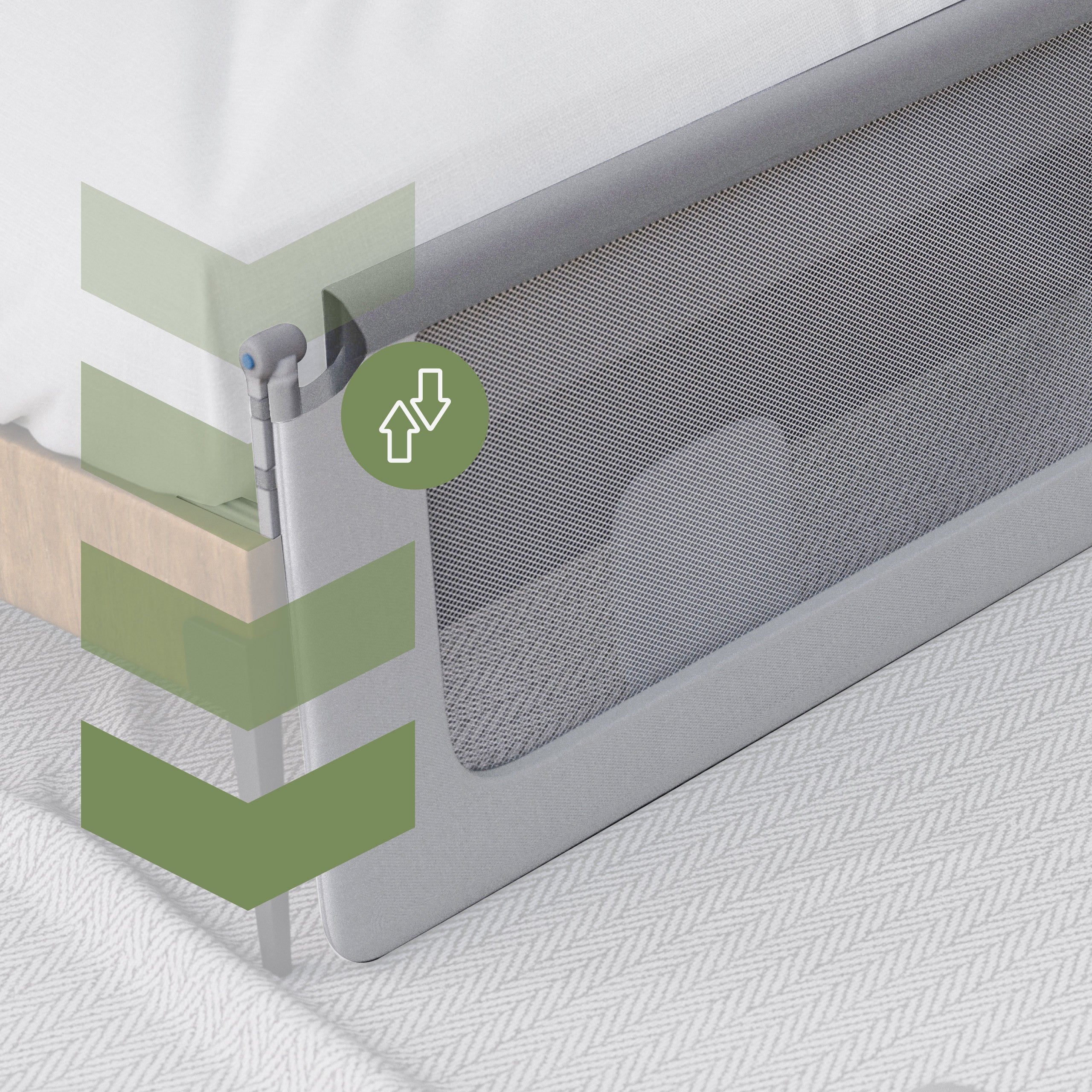 Veiligheidshek voor bed 200cm Tulano Cover 30 Wit-Grijs