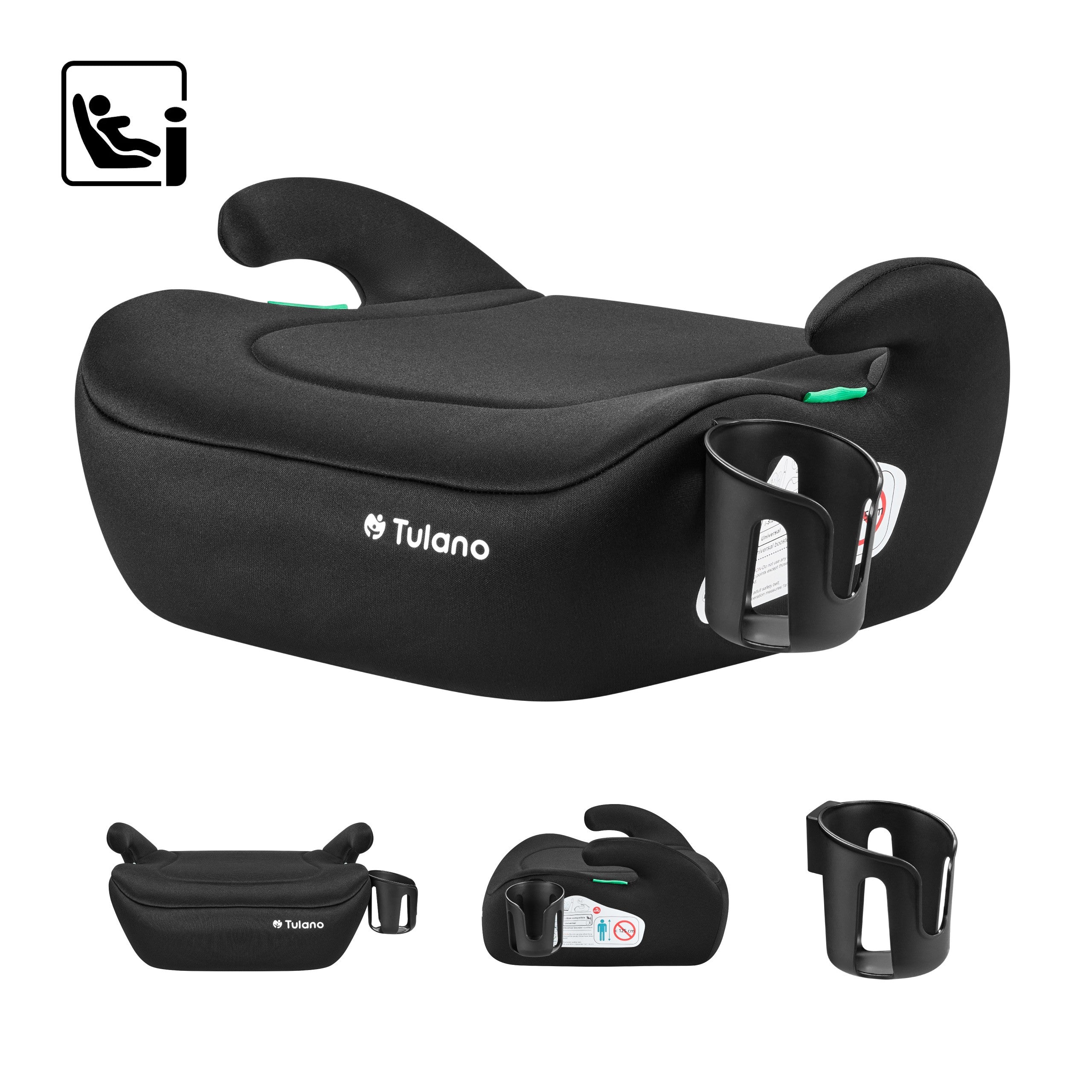 Tulano Cabby 20 Zwart 125-150cm I-Size basis autostoel