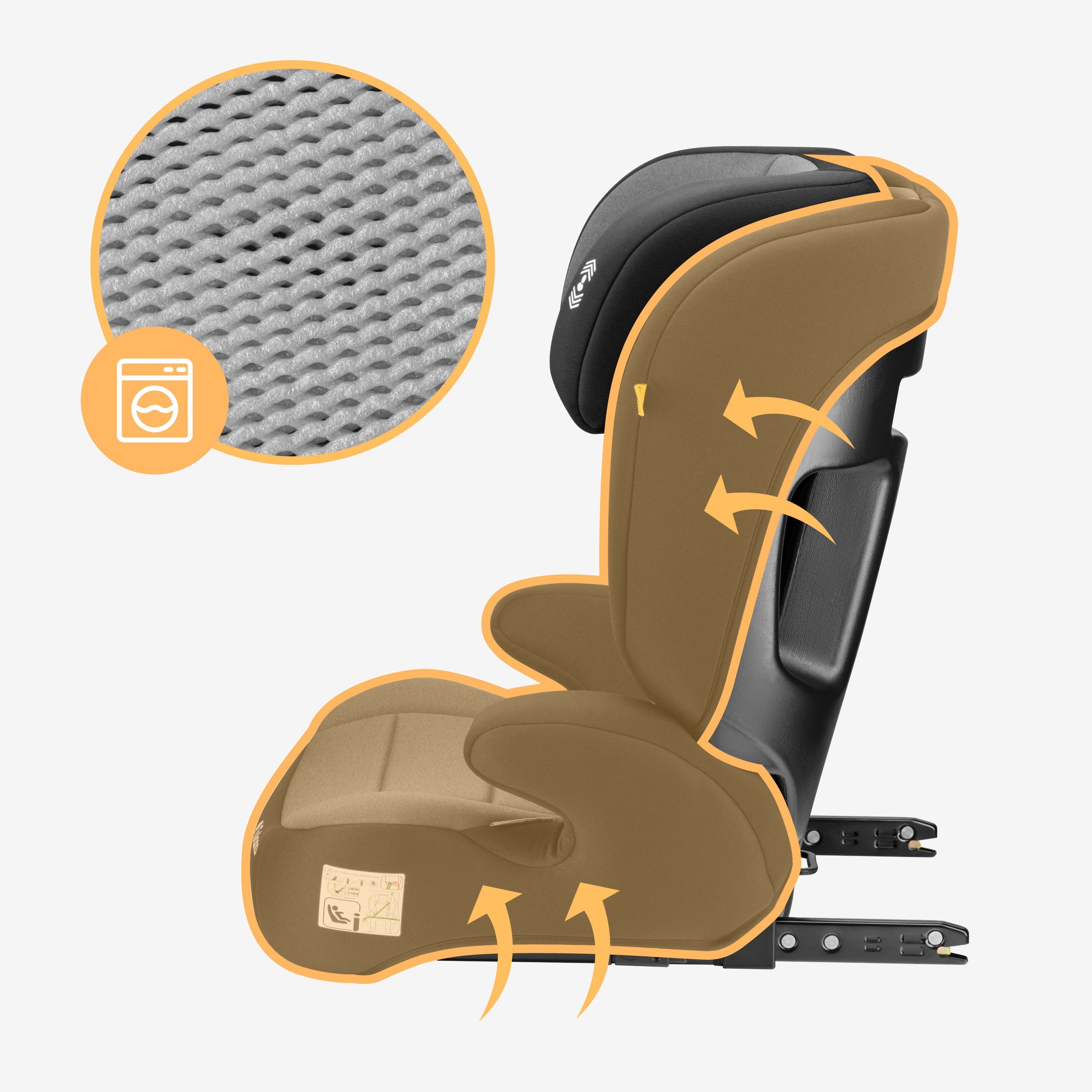 2-in-1 autostoel 100 -150 cm Joy 45 Grijs I-Maat