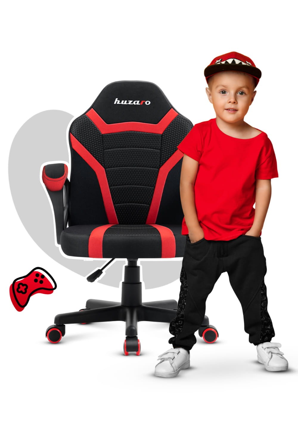OUTLET Kinderstoel voor gamen HUZARO RANGER 1.0 Rood Mesh