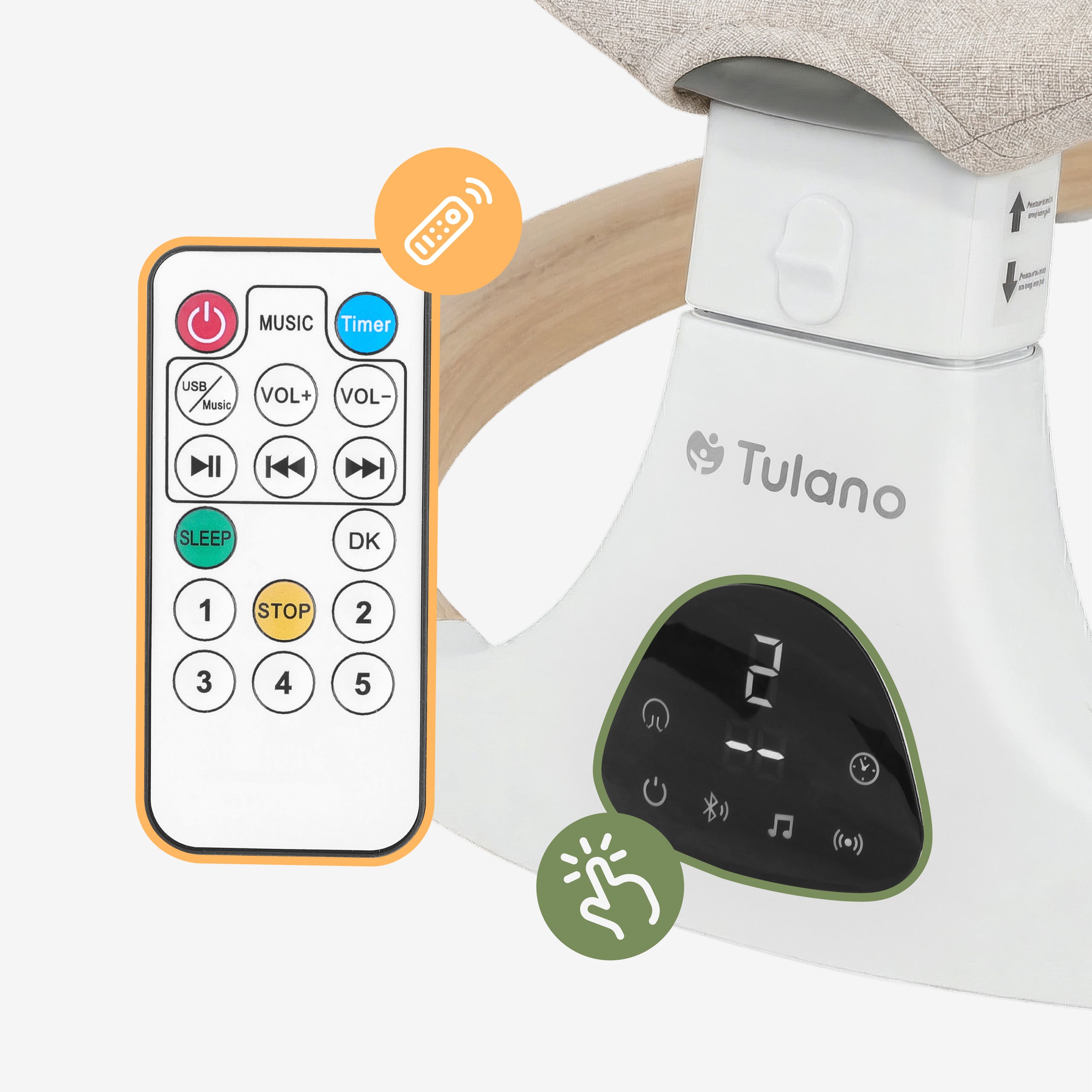 Touch control en afstandsbediening - volledig gemak voor ouders