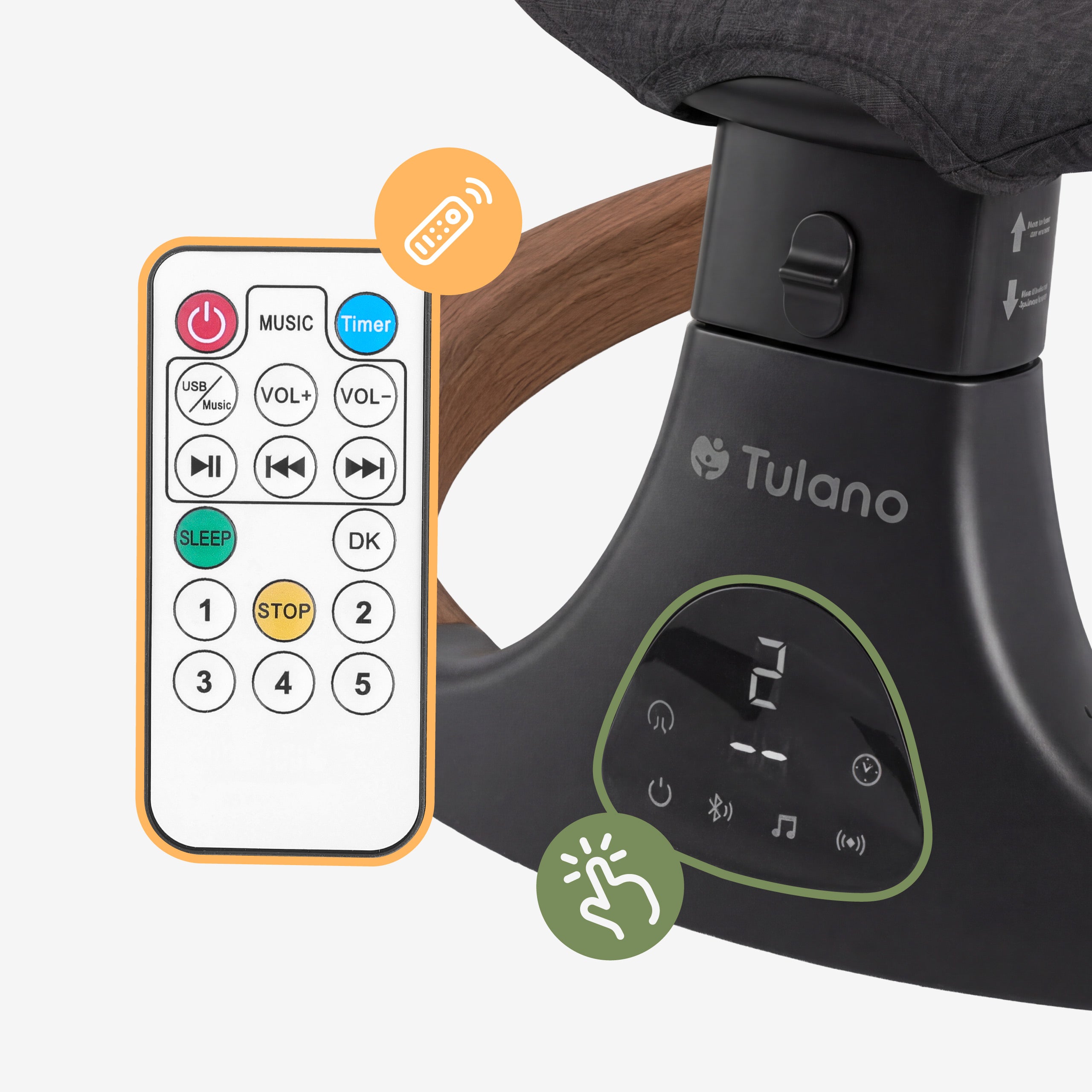 Tulano Astrid 35 Graphite elektronische schommelstoel