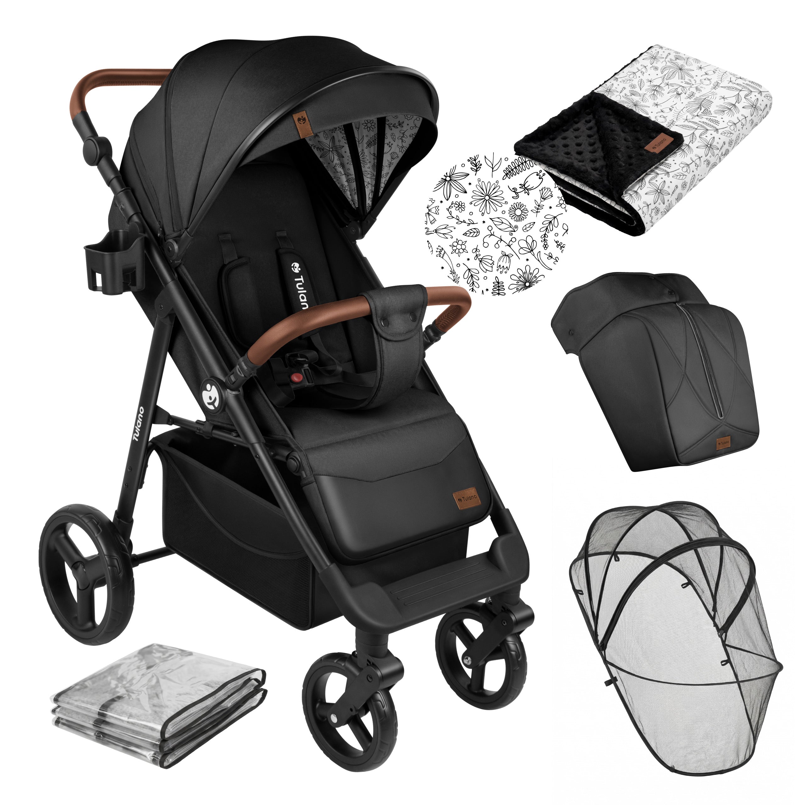 Kinderwagen met deken Tulano Avignon 35 Zwart