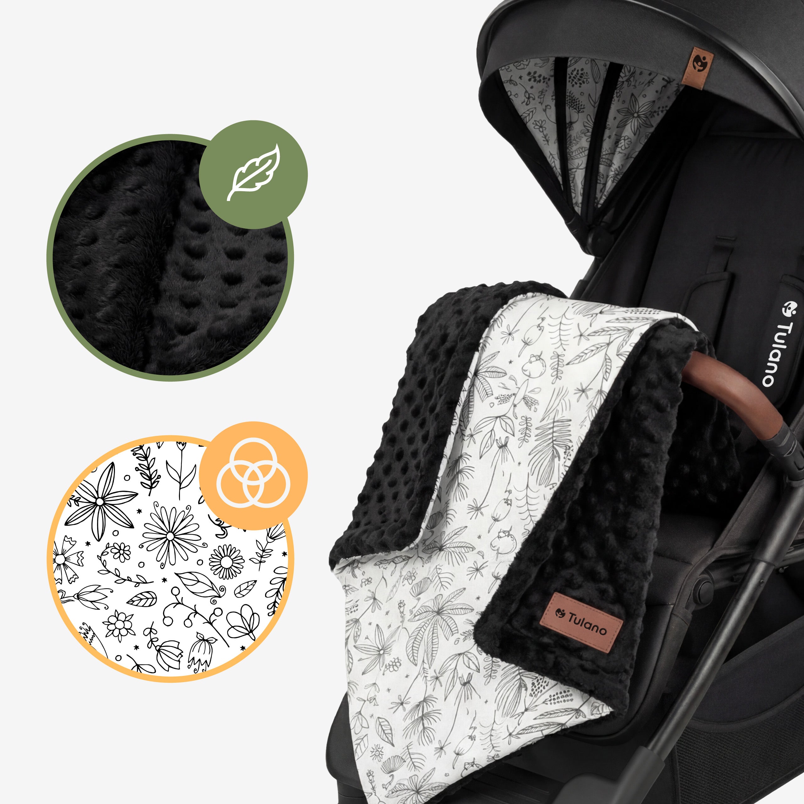 Kinderwagen met deken Tulano Avignon 35 Zwart