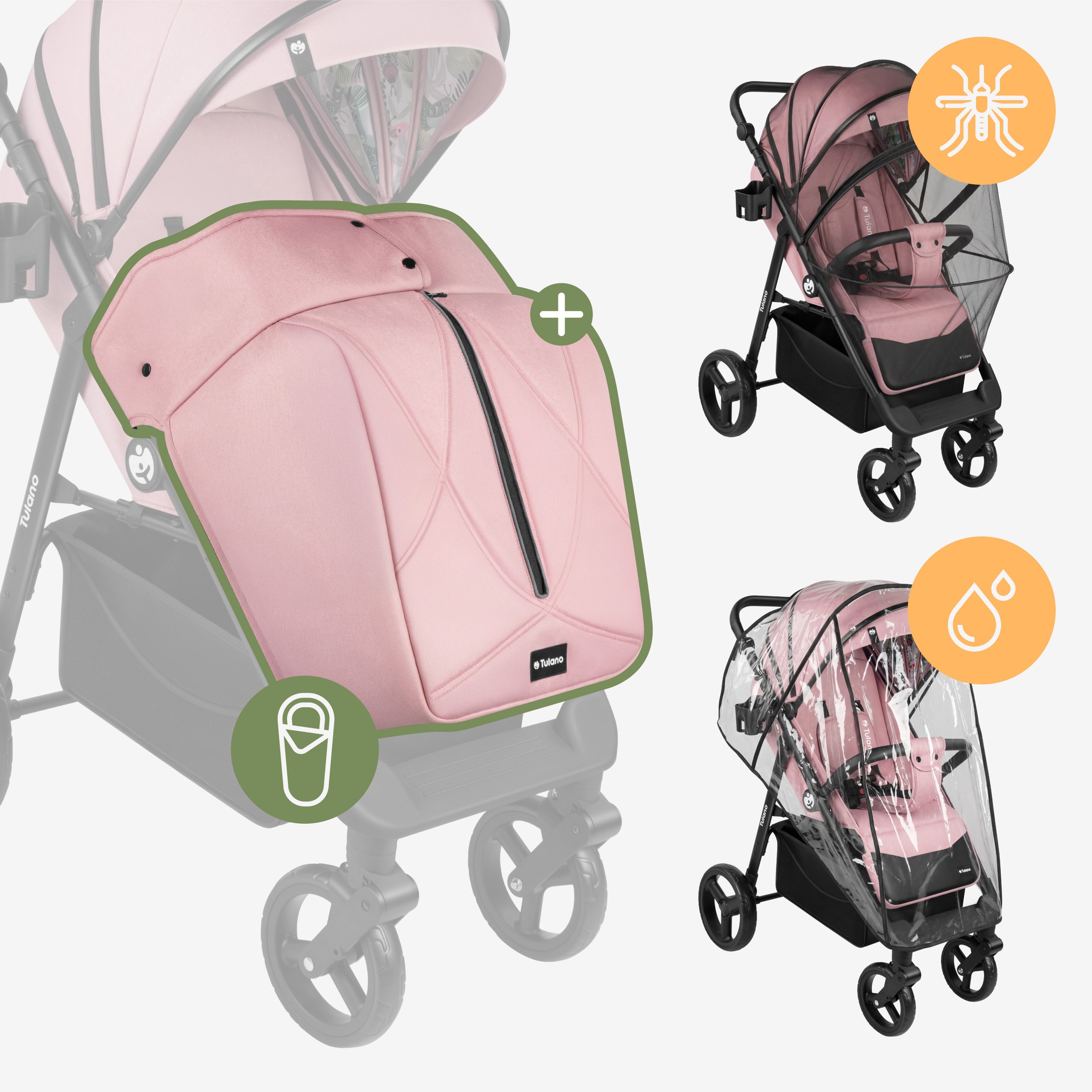 Kinderwagen met deken Tulano Avignon 35 Roze