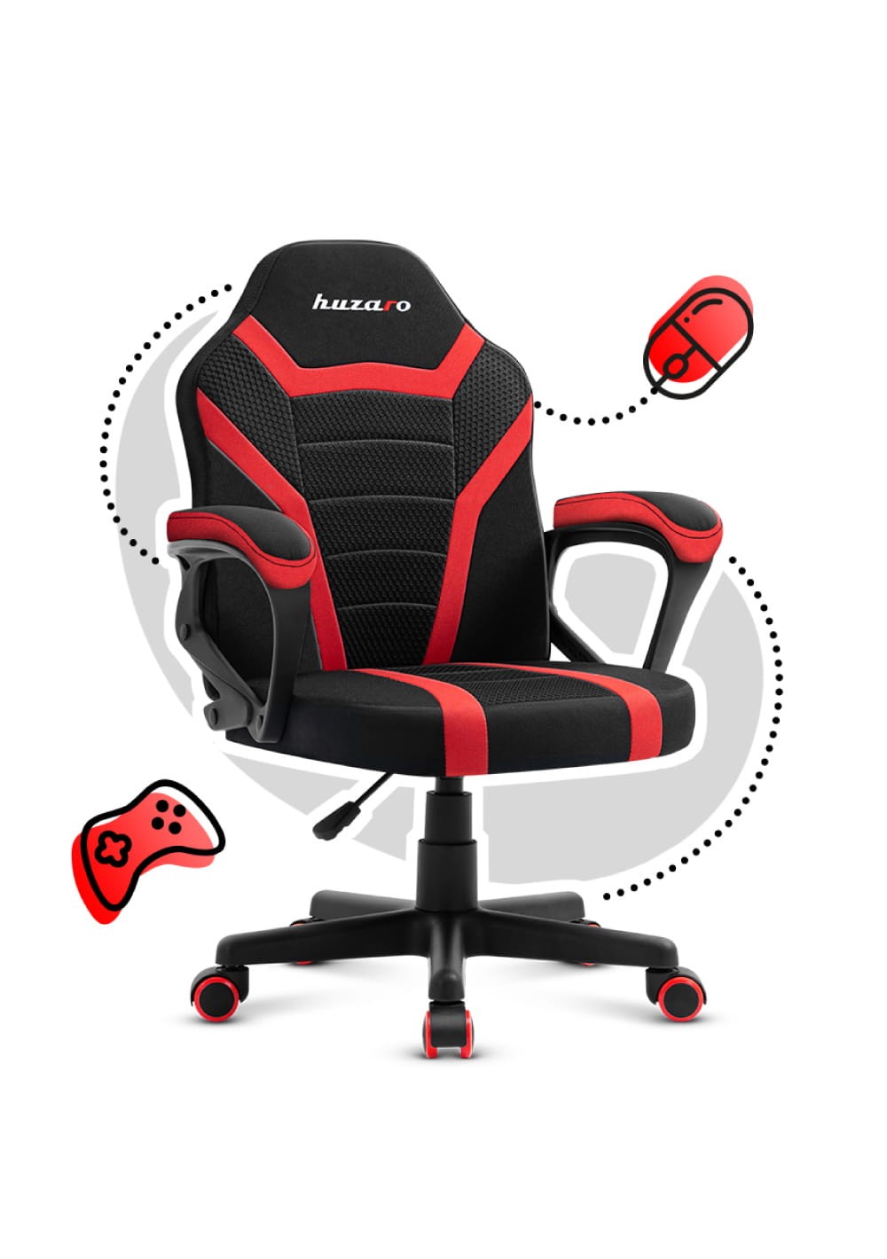 OUTLET Kinderstoel voor gamen HUZARO RANGER 1.0 Rood Mesh