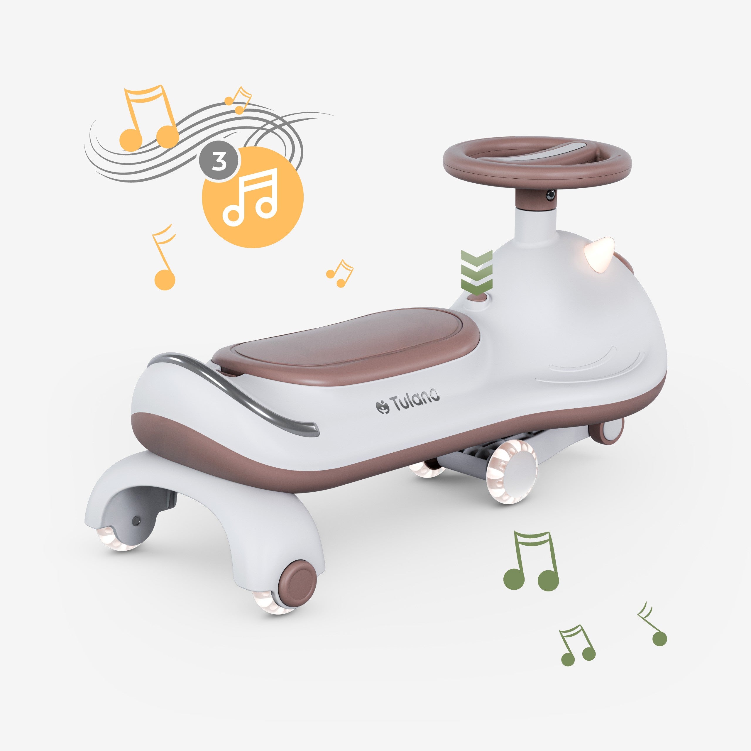 Tulano Focus 45 Grijs LED zwaartekracht ride-on voor kinderen