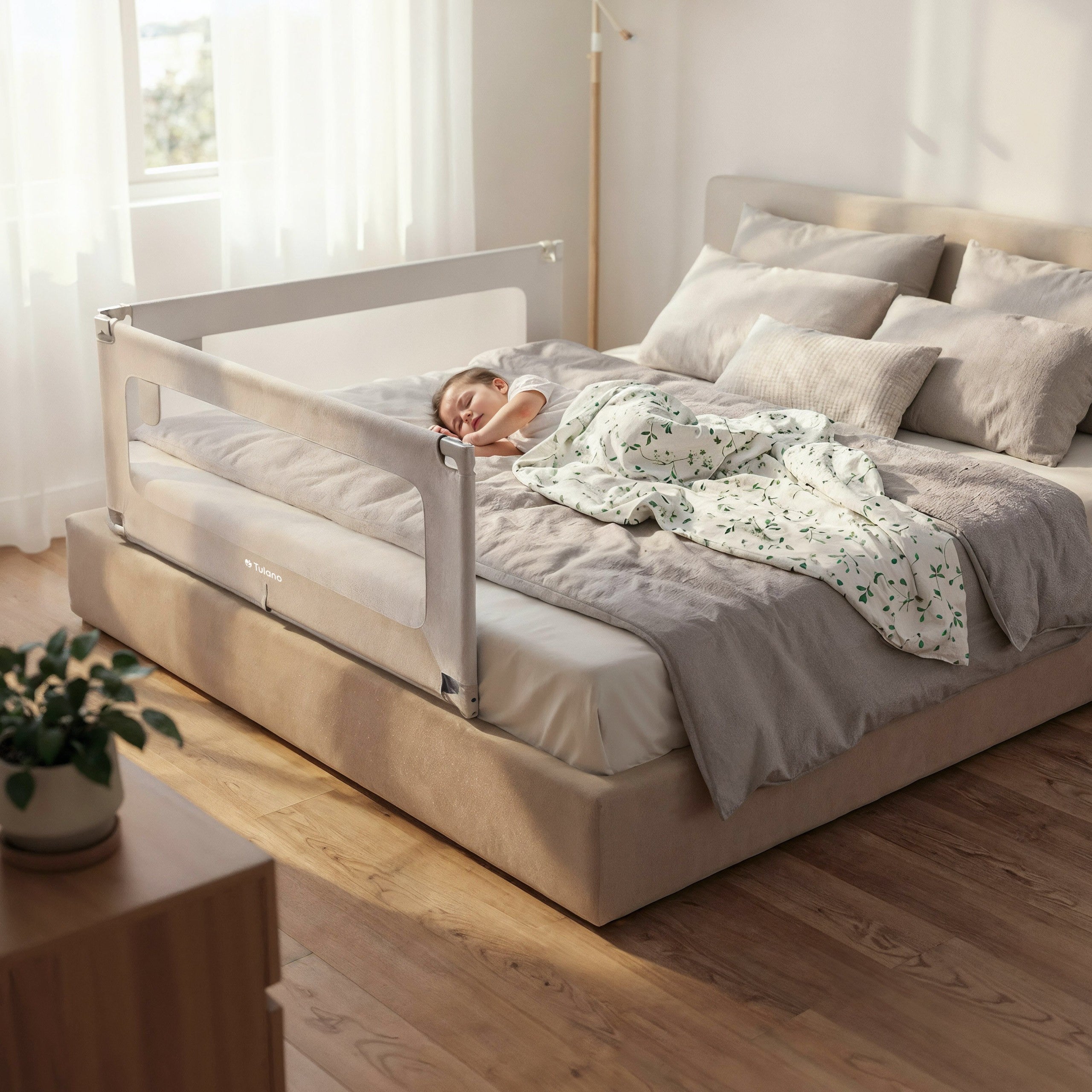 Veiligheidshek voor bed 160cm Tulano Cover 46 Wit-Grijs
