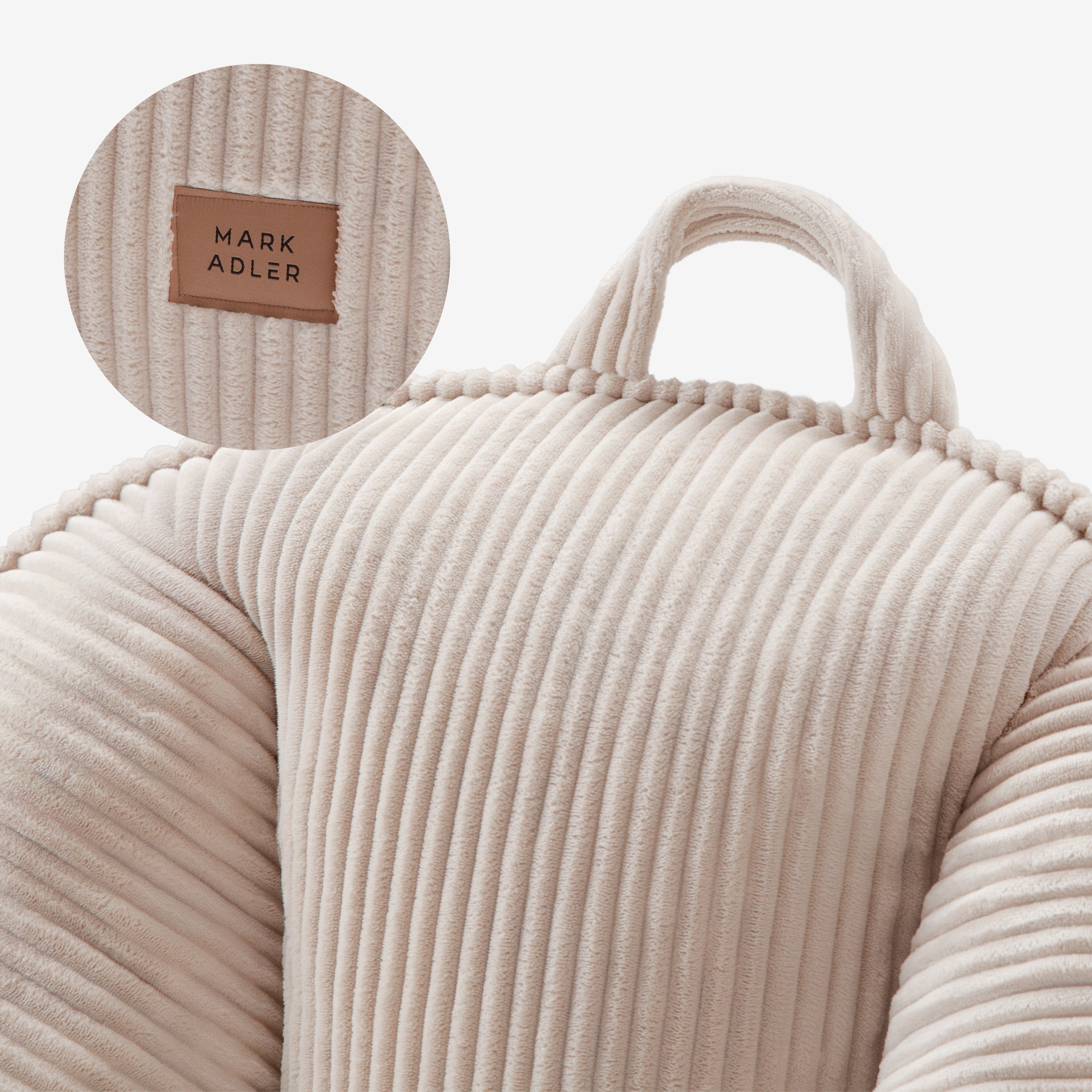 Corduroy poef stoel met rugleuning Mark Adler Comfy 4.0 Beige