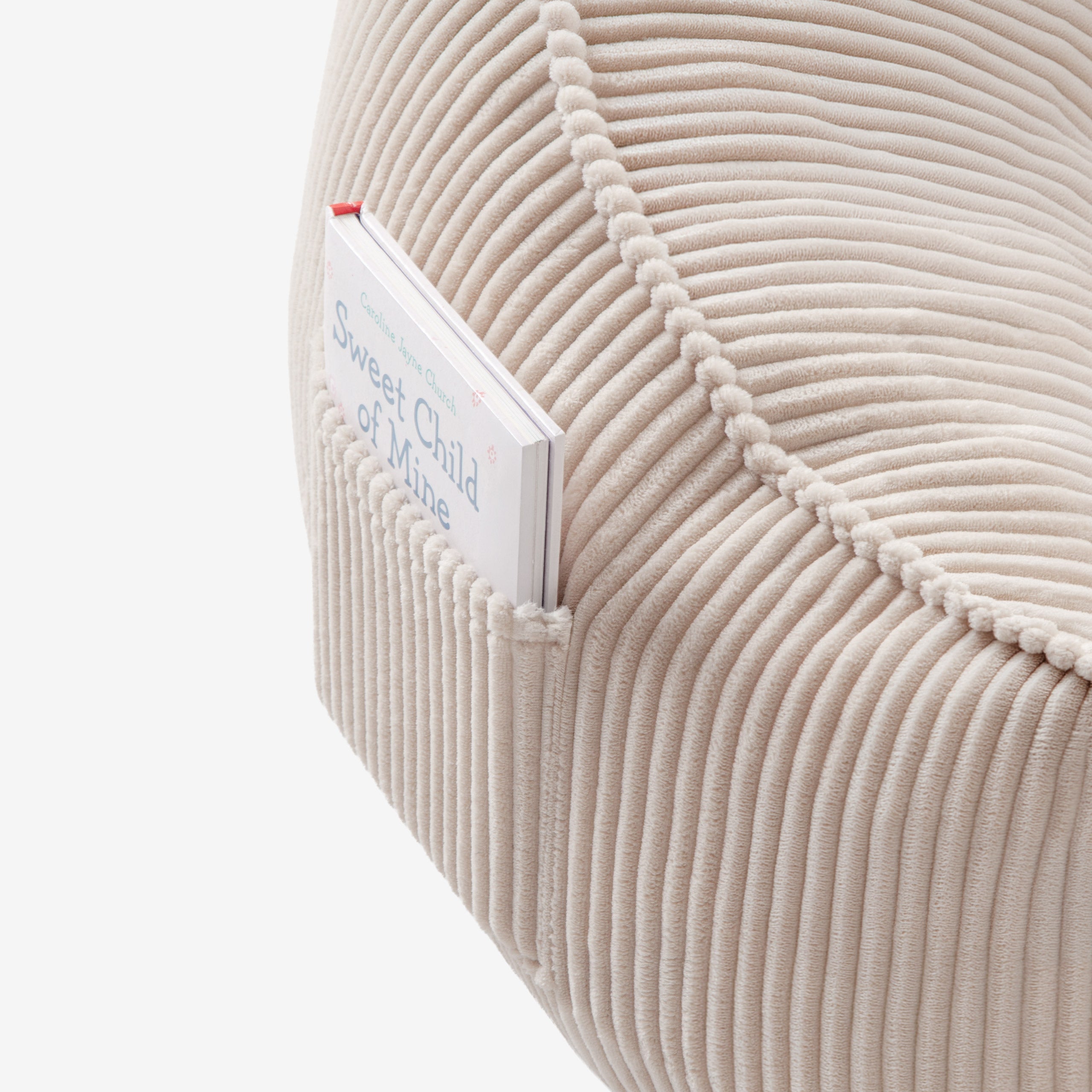Corduroy poef stoel met rugleuning Mark Adler Comfy 4.0 Beige