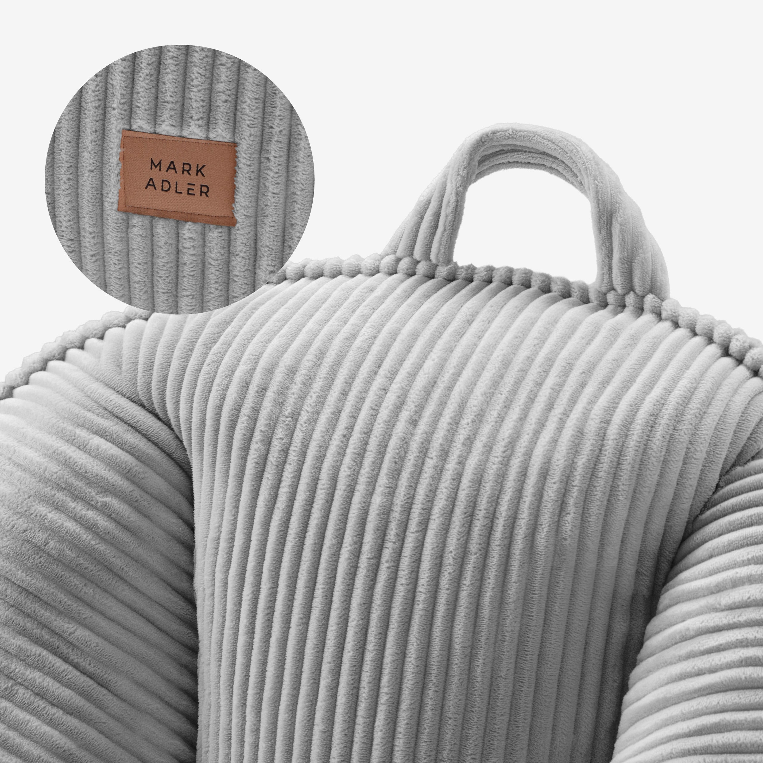 Corduroy poef stoel met rugleuning Mark Adler Comfy 4.0 Grey