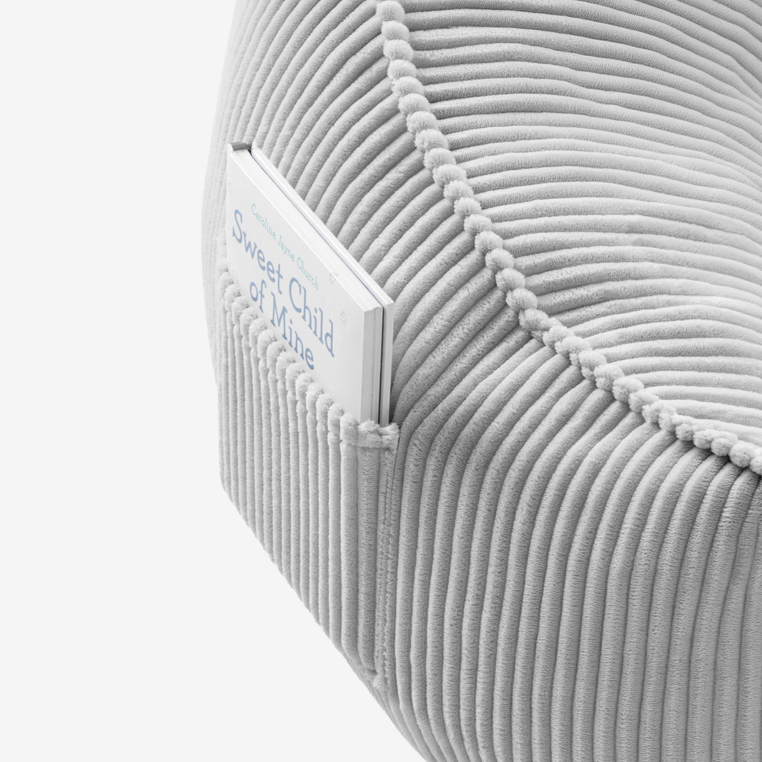 Corduroy poef stoel met rugleuning Mark Adler Comfy 4.0 Grey