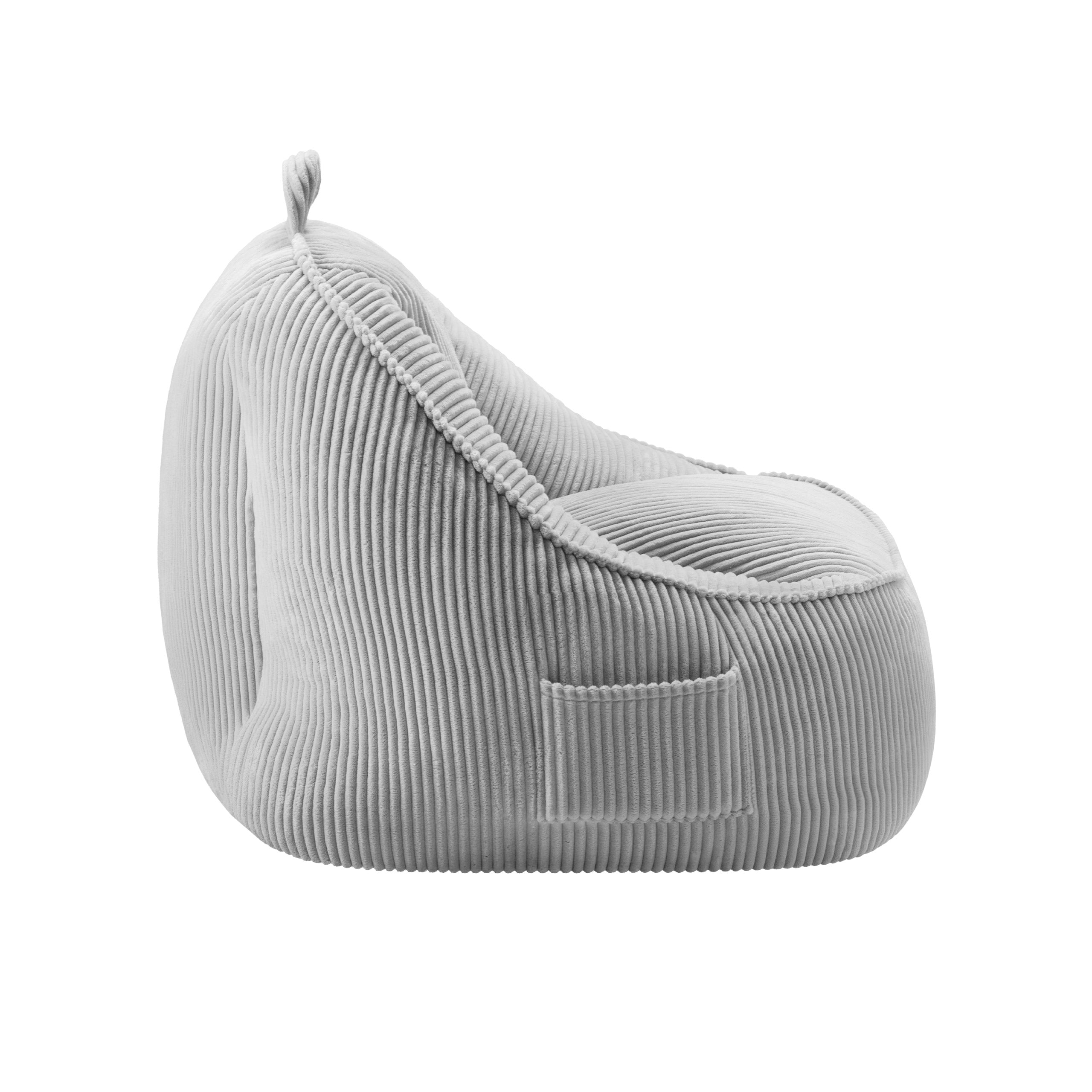 Corduroy poef stoel met rugleuning Mark Adler Comfy 4.0 Grey