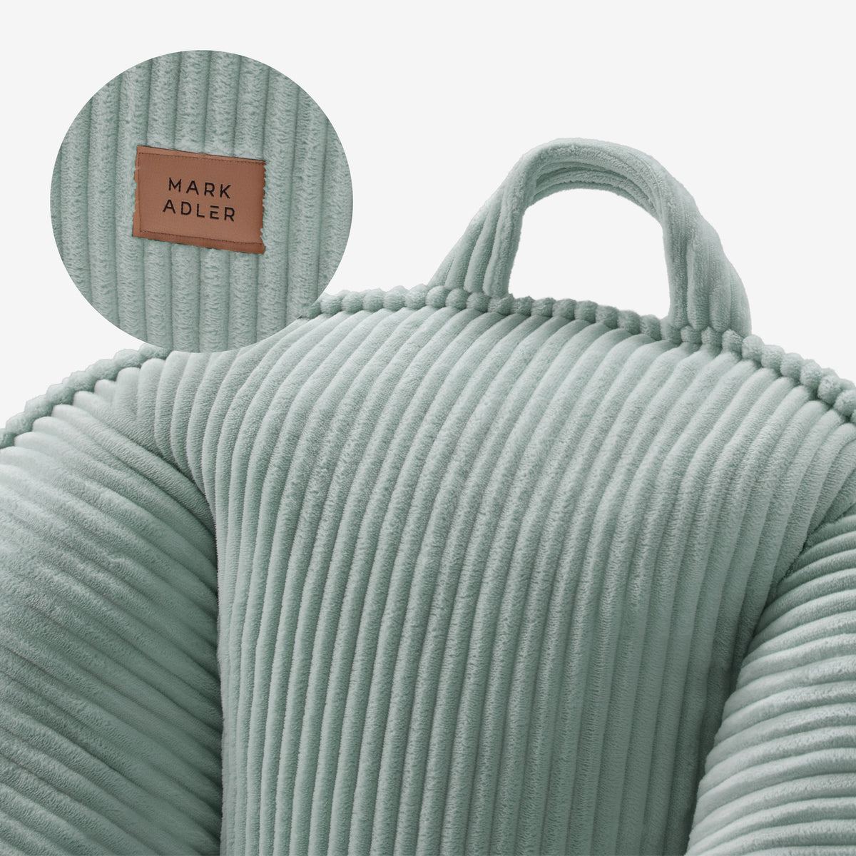 Corduroy poef stoel met rugleuning Mark Adler Comfy 4.0 Sage