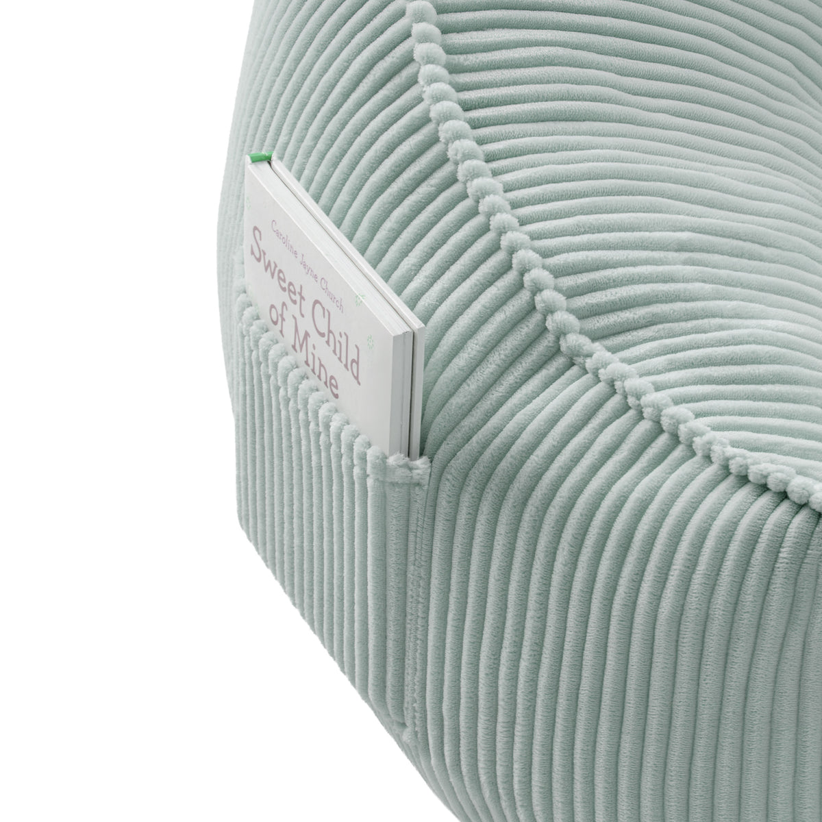 Corduroy poef stoel met rugleuning Mark Adler Comfy 4.0 Sage