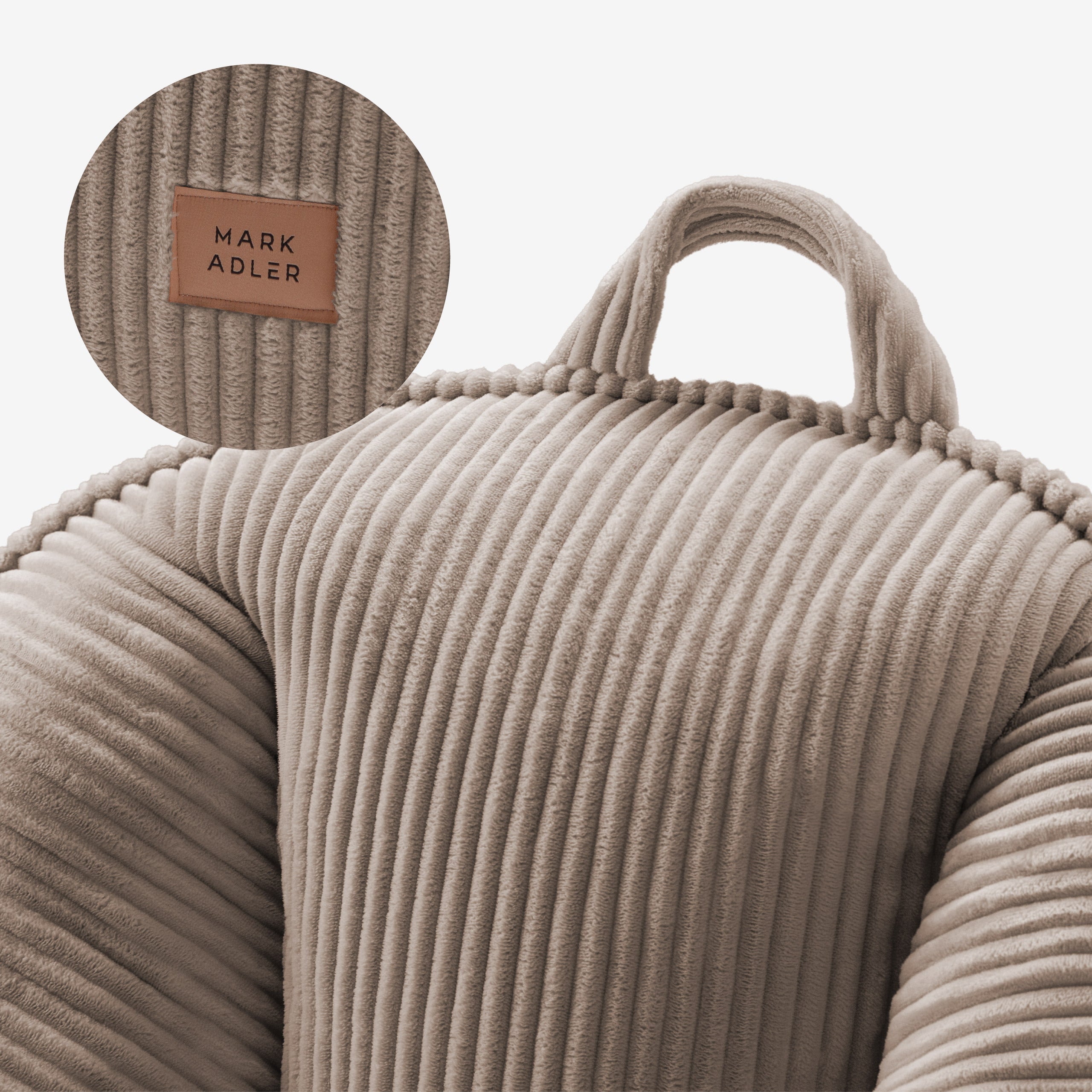 Corduroy poef stoel met rugleuning Mark Adler Comfy 4.0 Taupe