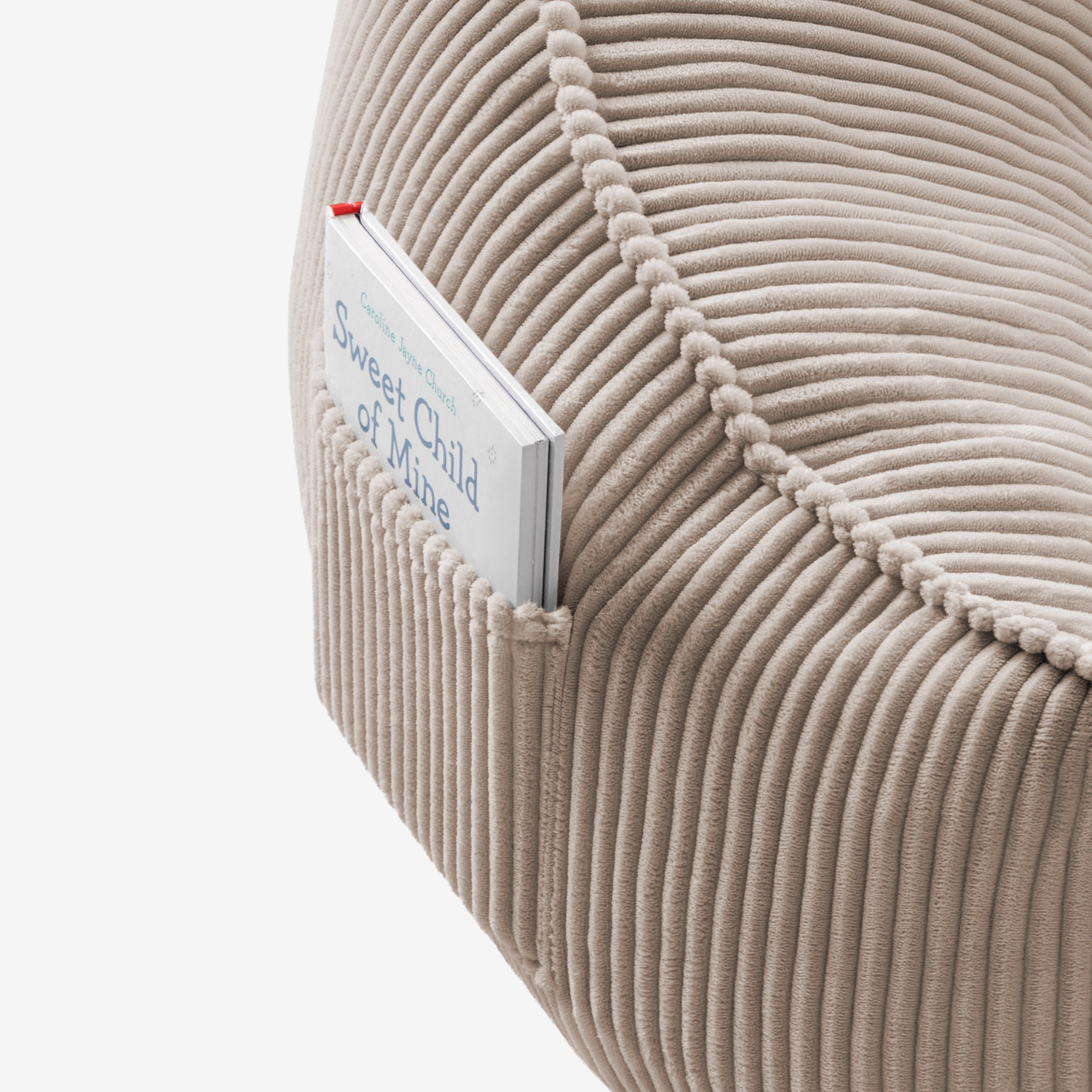 Corduroy poef stoel met rugleuning Mark Adler Comfy 4.0 Taupe