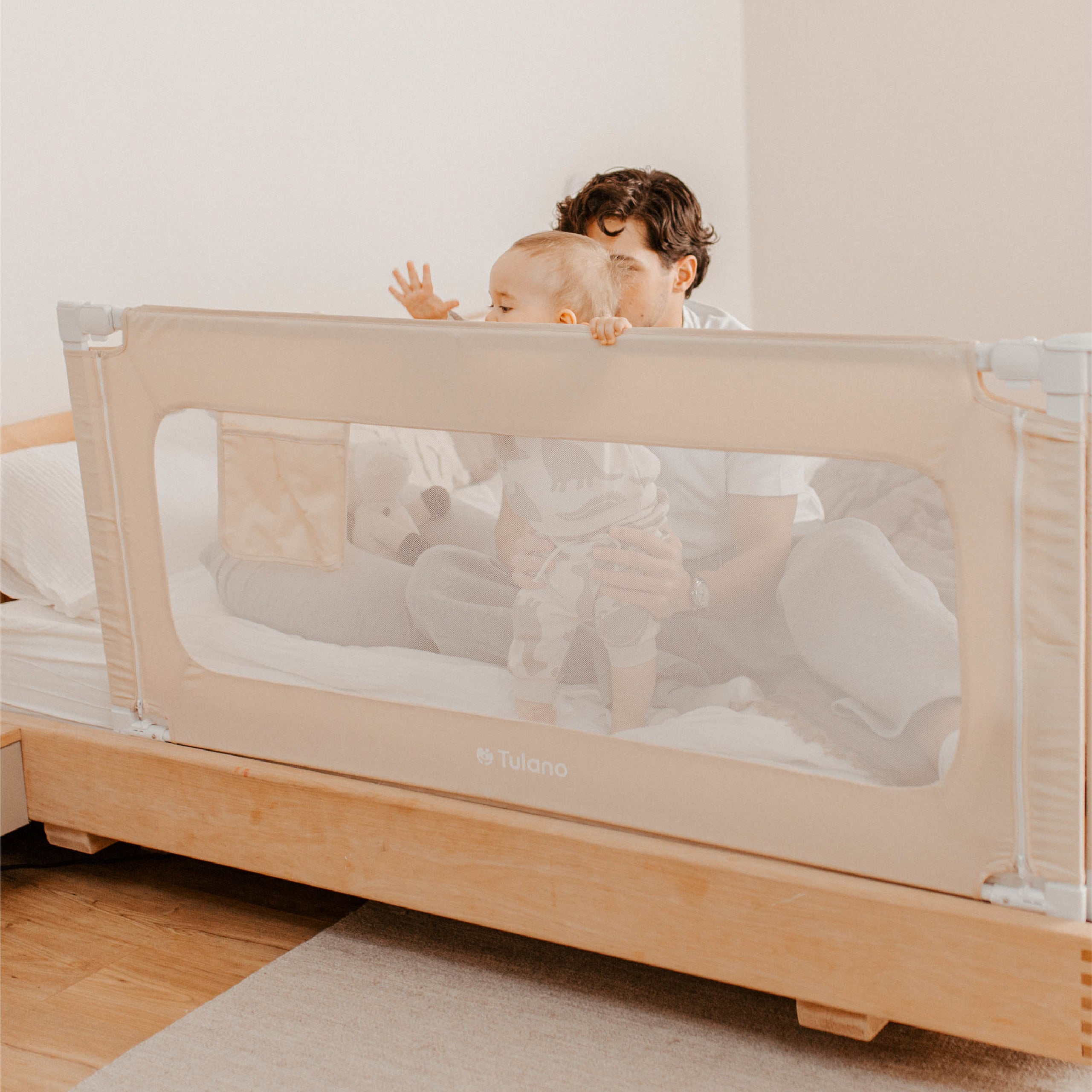 Veiligheidshek voor bed 160 cm Tulano Cover 46 Beige