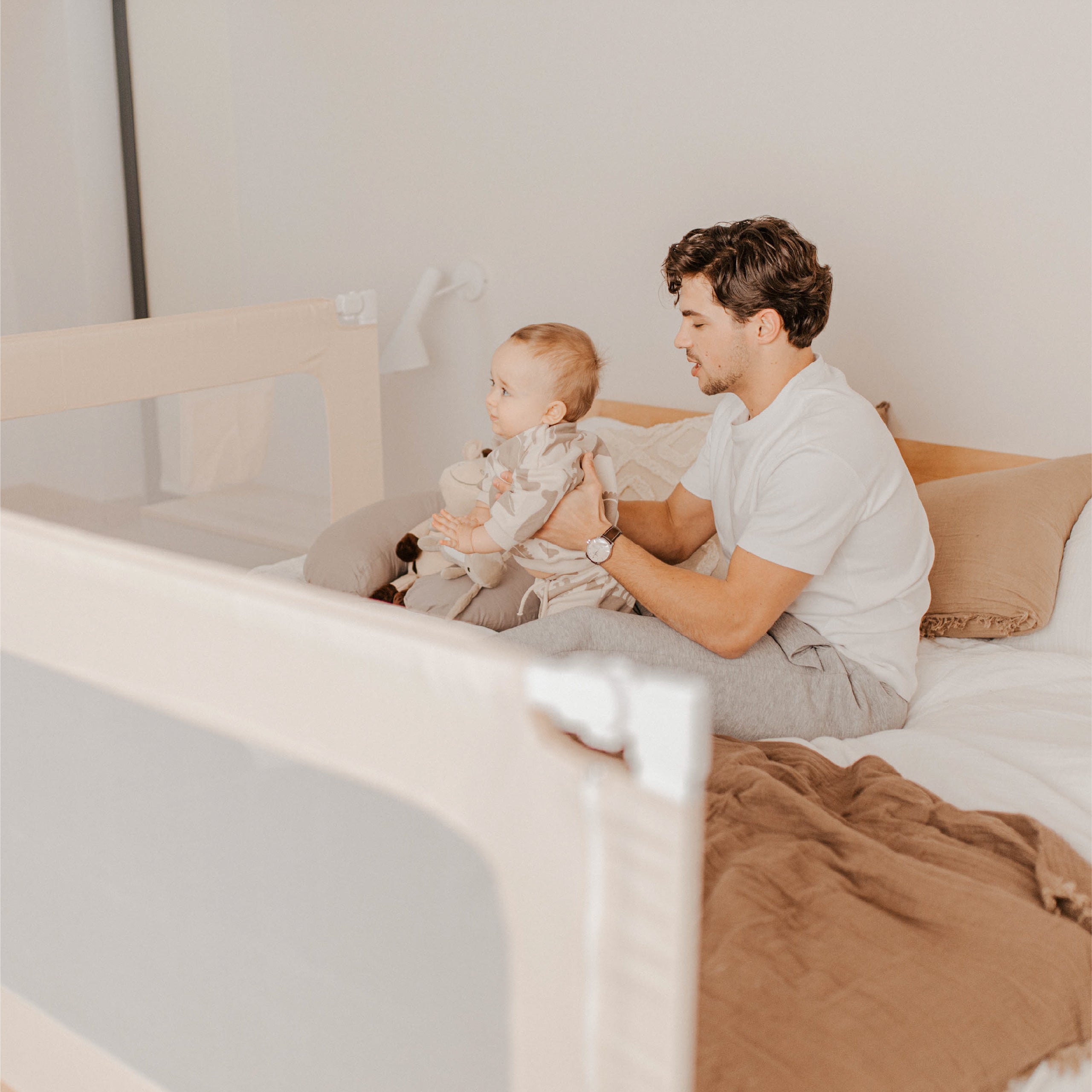 Veiligheidshek voor bed 160 cm Tulano Cover 46 Beige