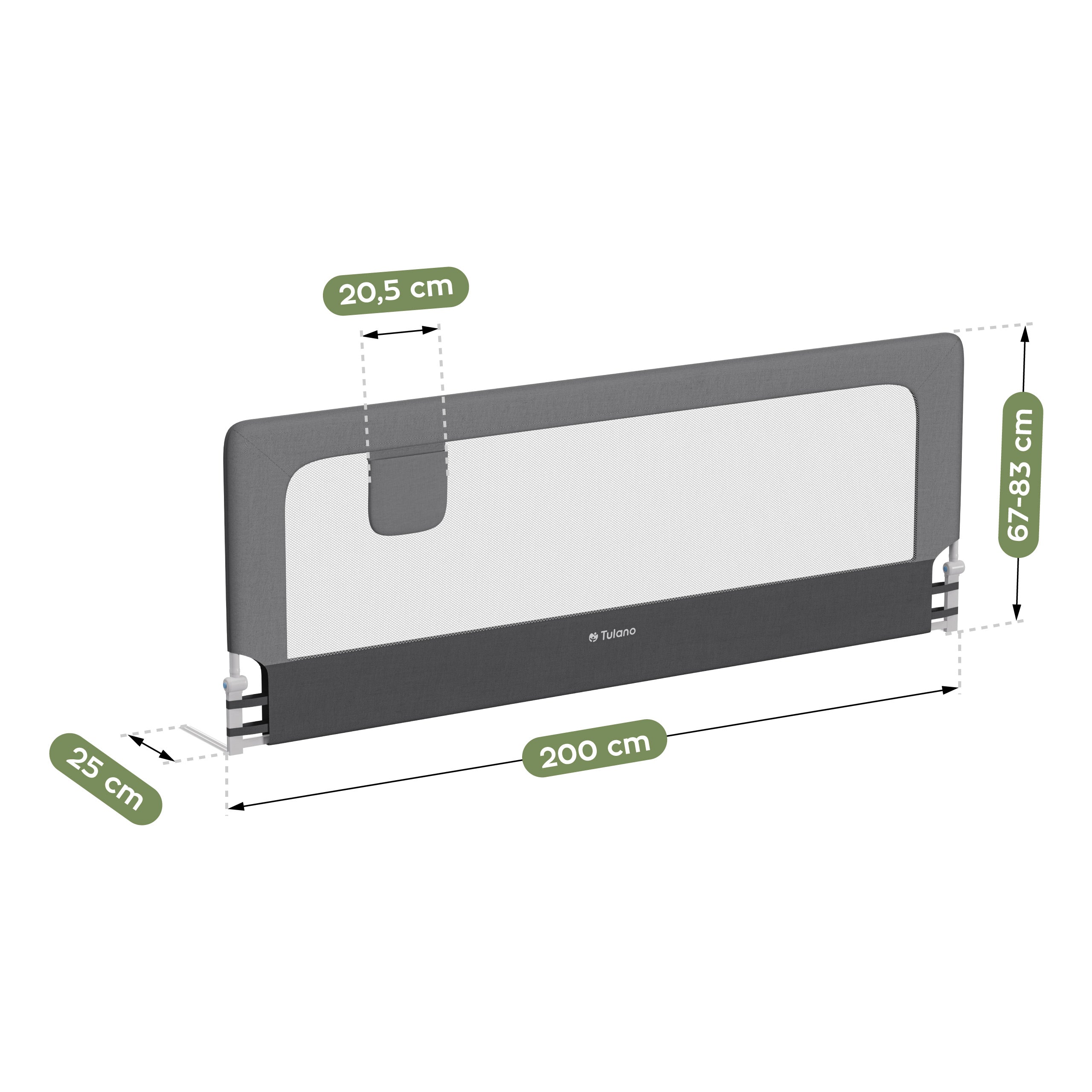 Bedhek 200cm Tulano Cover 30 Grijs