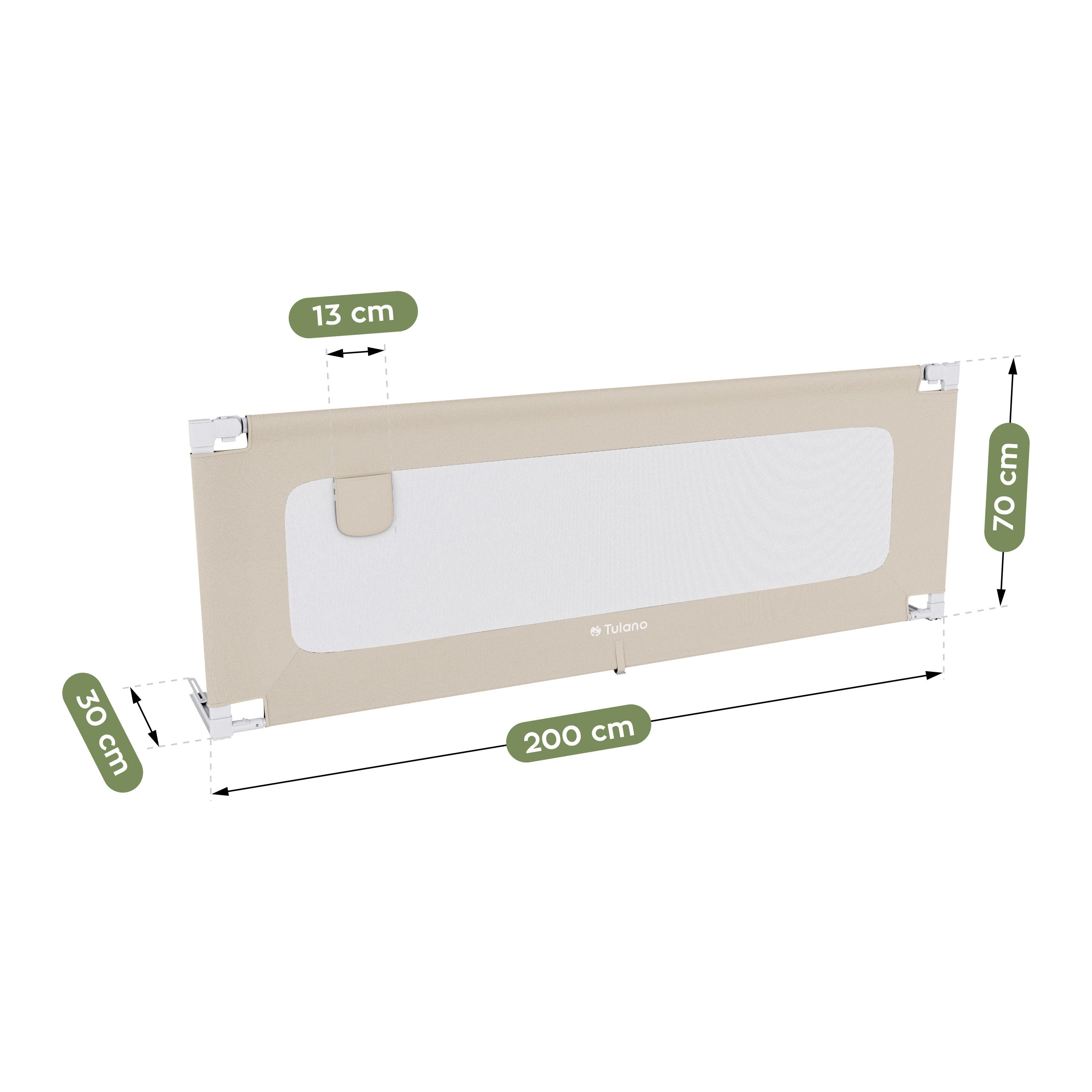 Bedhek 200 cm Tulano Cover 40 Beige