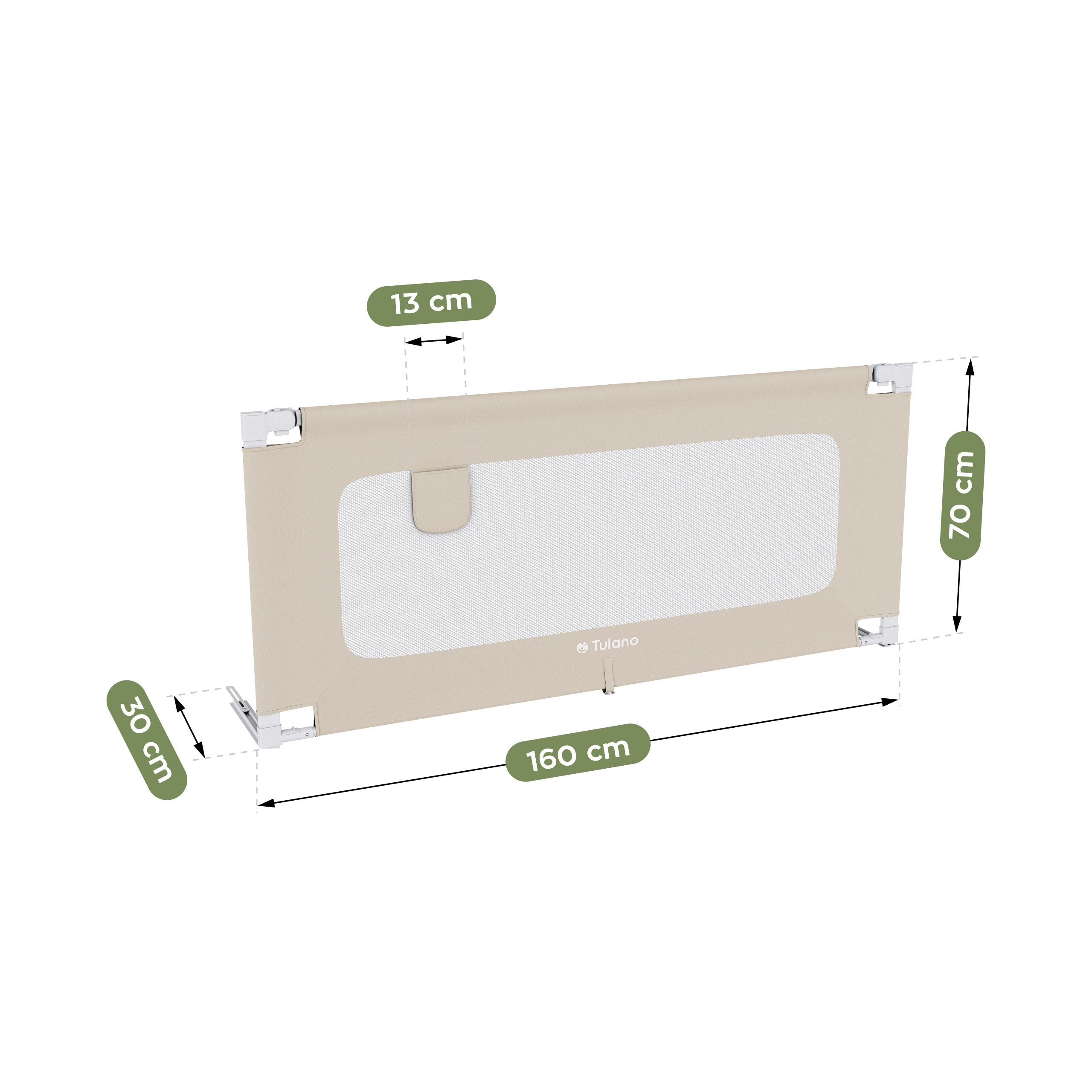 Veiligheidshek voor bed 160 cm Tulano Cover 46 Beige