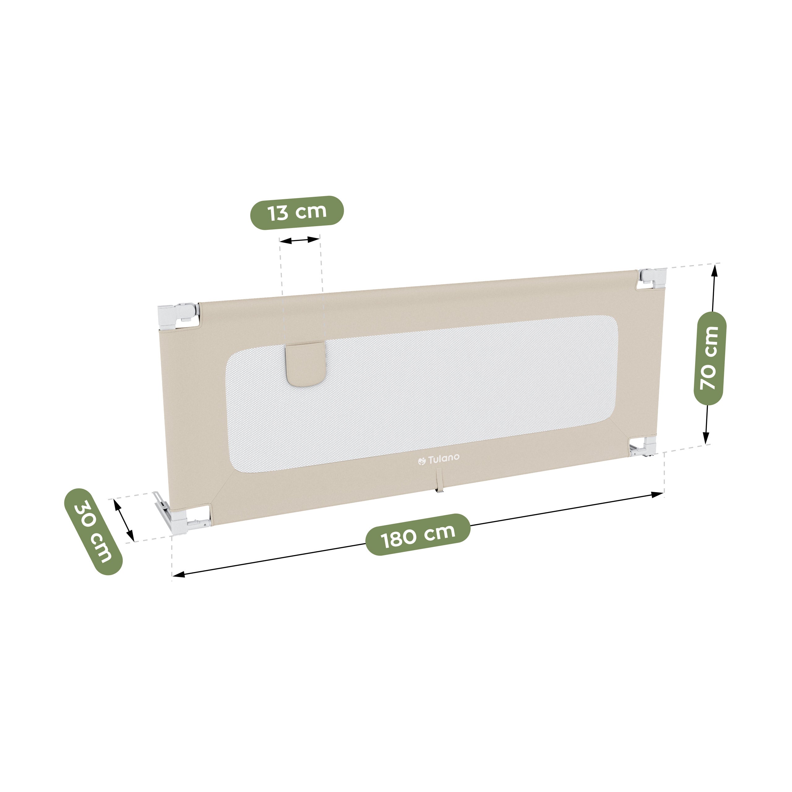 Veiligheidshek voor bed 180cm Tulano Cover 48 Beige