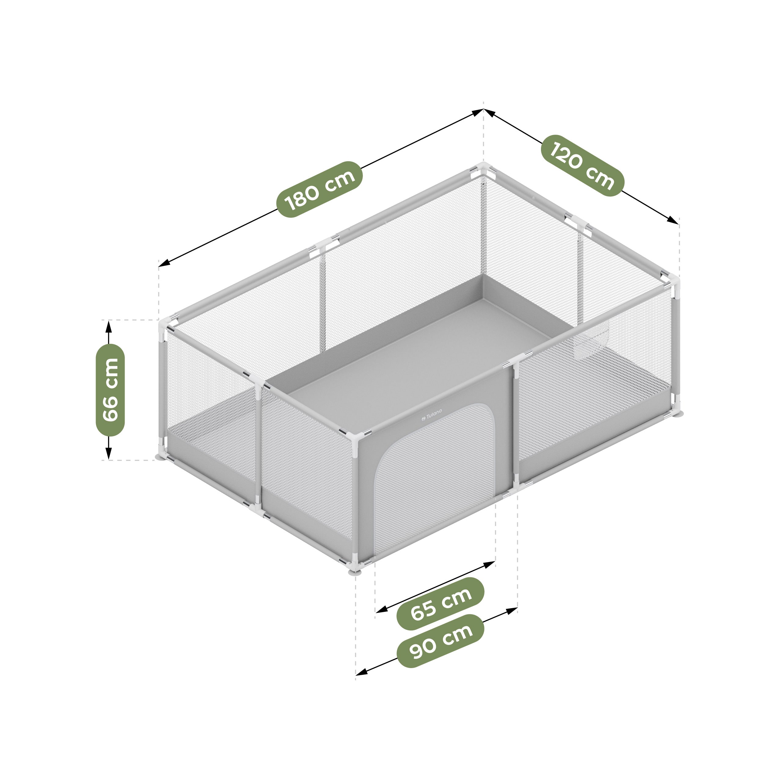 OUTLET Kinderbox Tulano Cozy 22 Grijs - 180 cm