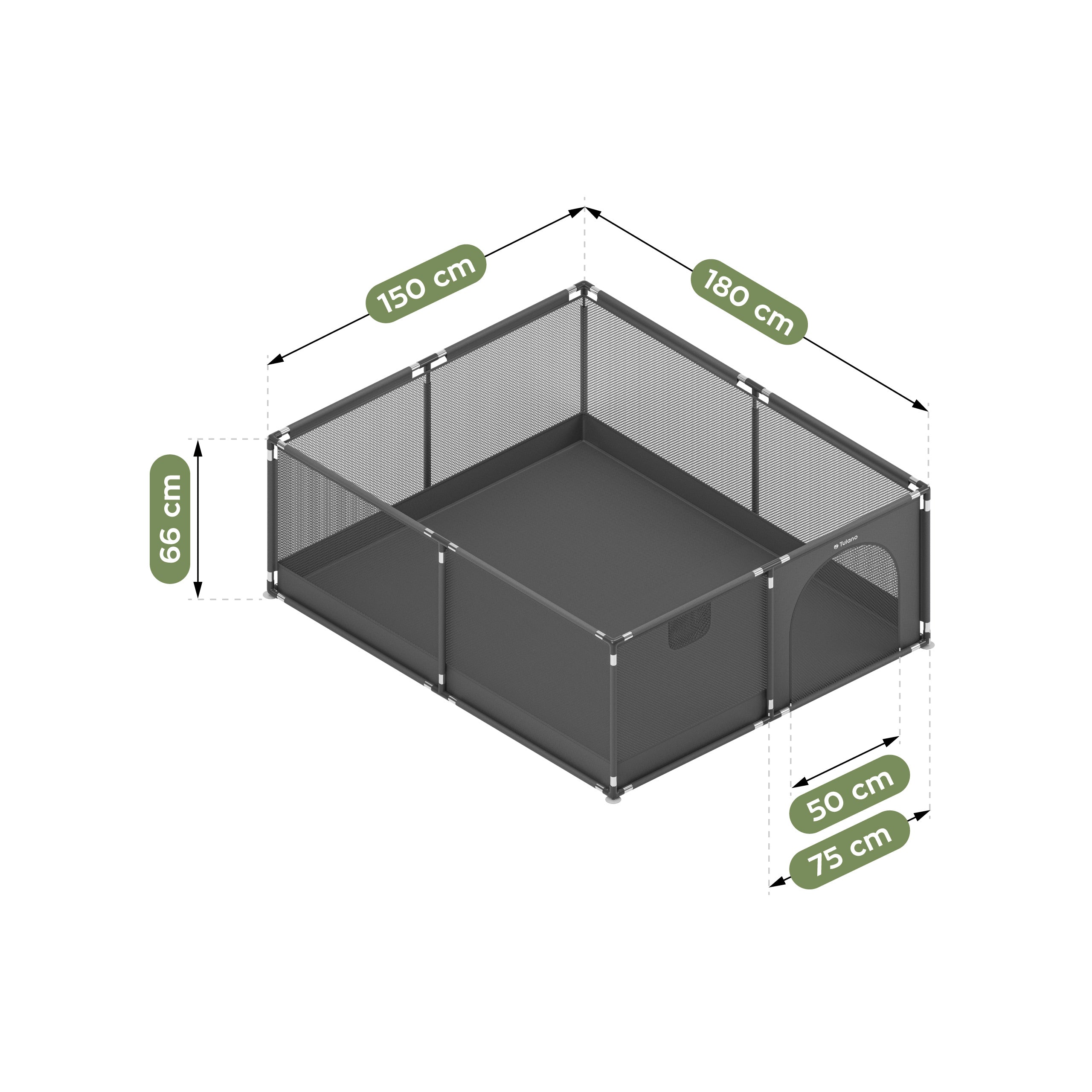 Tulano Cozy 25 Graphite kinderbox - 150 cm