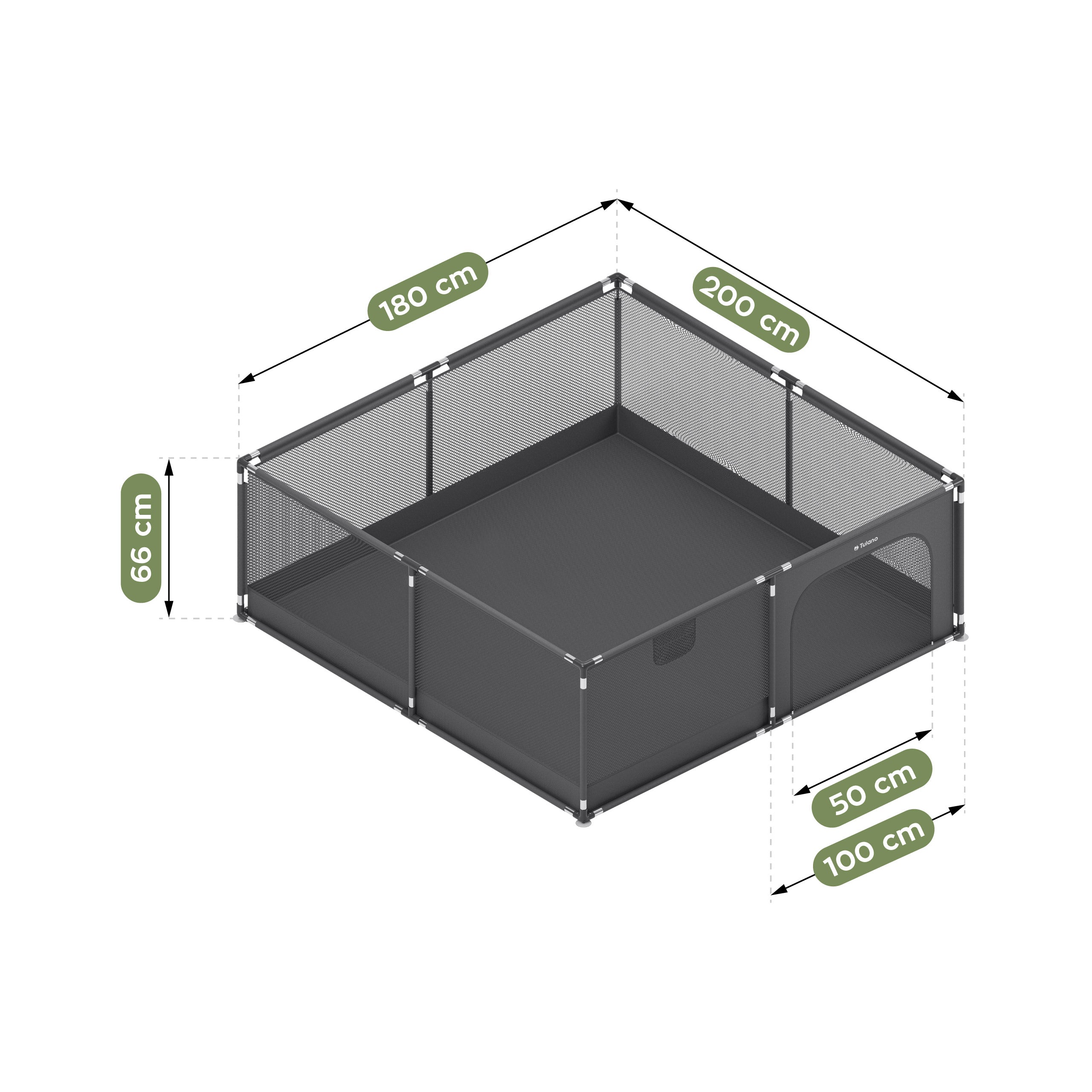 Tulano Cozy 28 Graphite kinderbox - 200 cm
