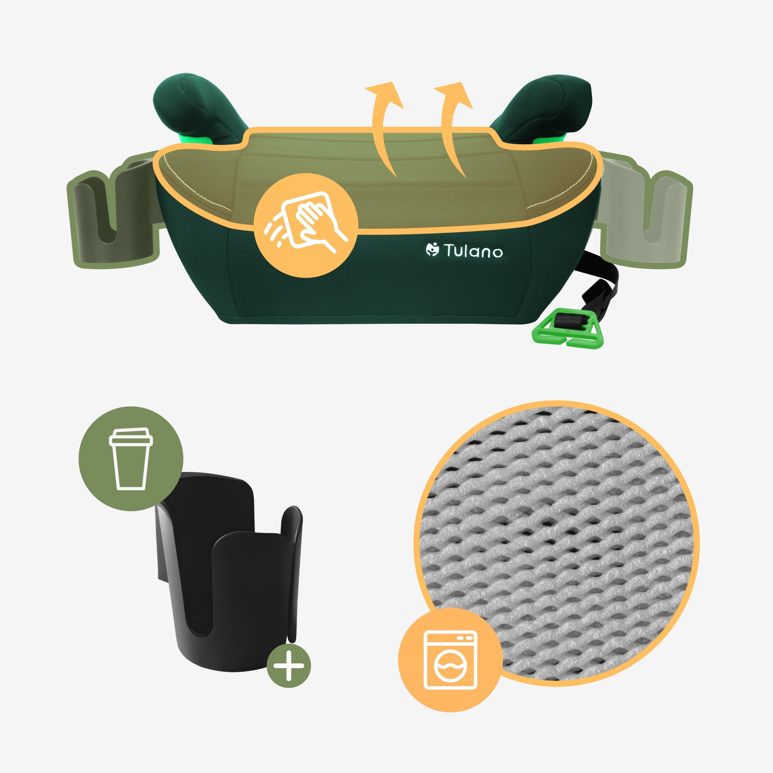 Tulano Cabby 25 Green 125-150cm I-Size basis autostoel