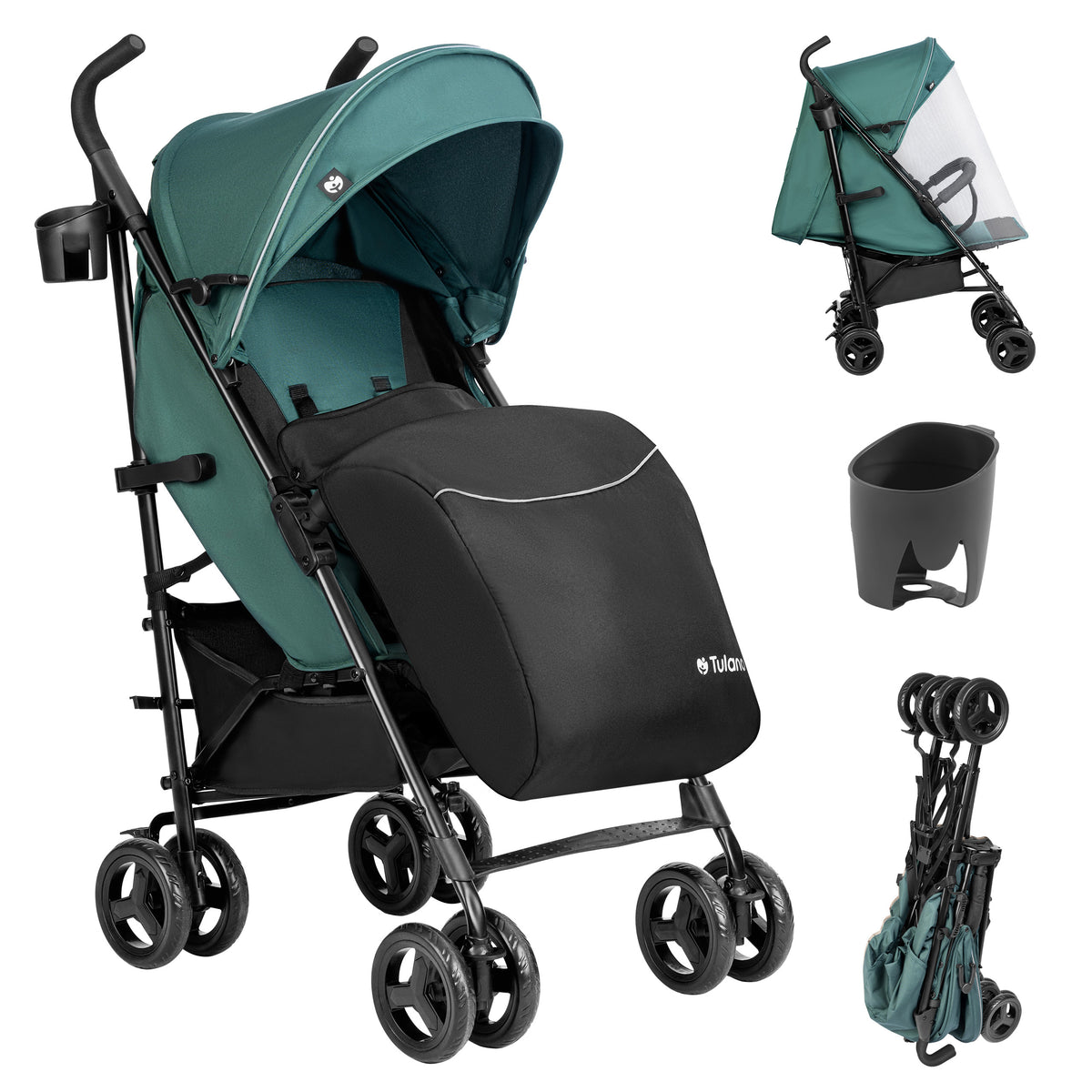 Tulano Davos 35 Kinderwagen Groen-Zwart