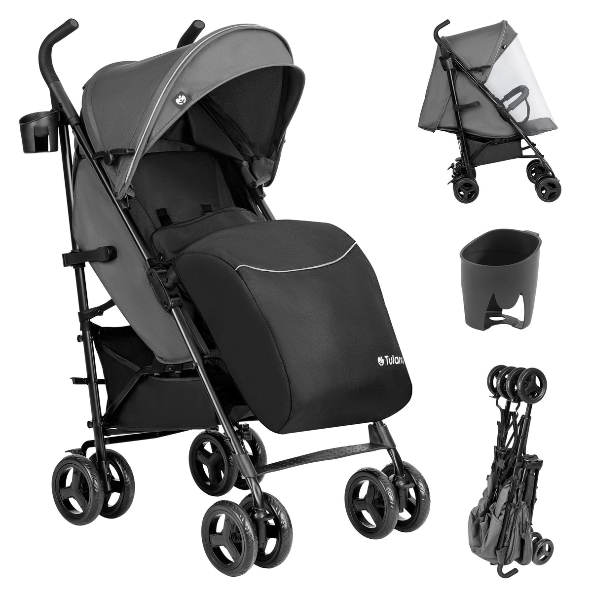 Kinderwagen Tulano Davos 35 Grey-Black