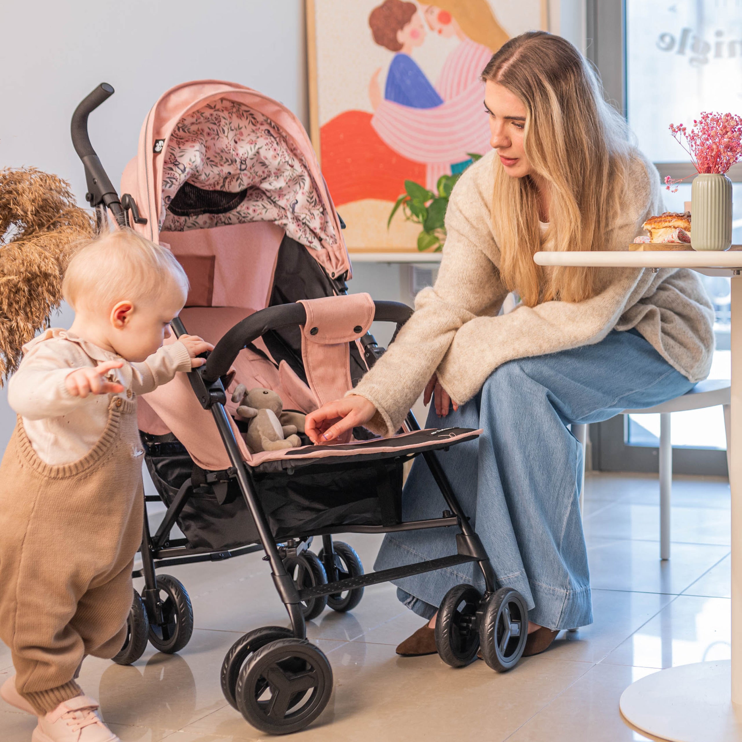 Tulano Davos 35 Roze kinderwagen