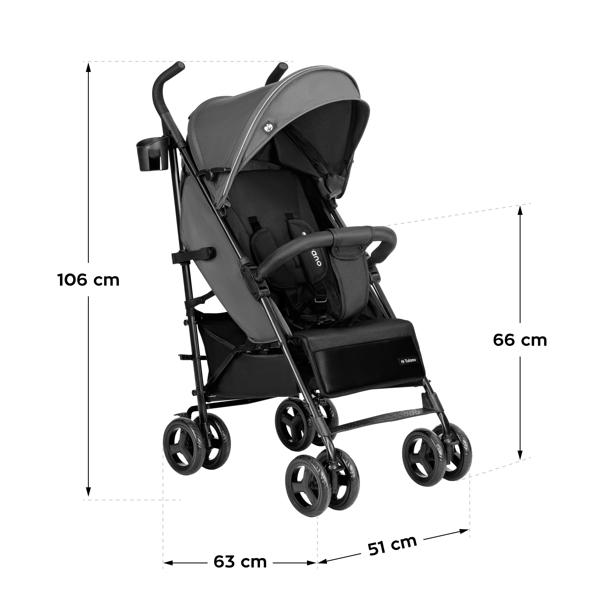 Kinderwagen Tulano Davos 35 Grey-Black