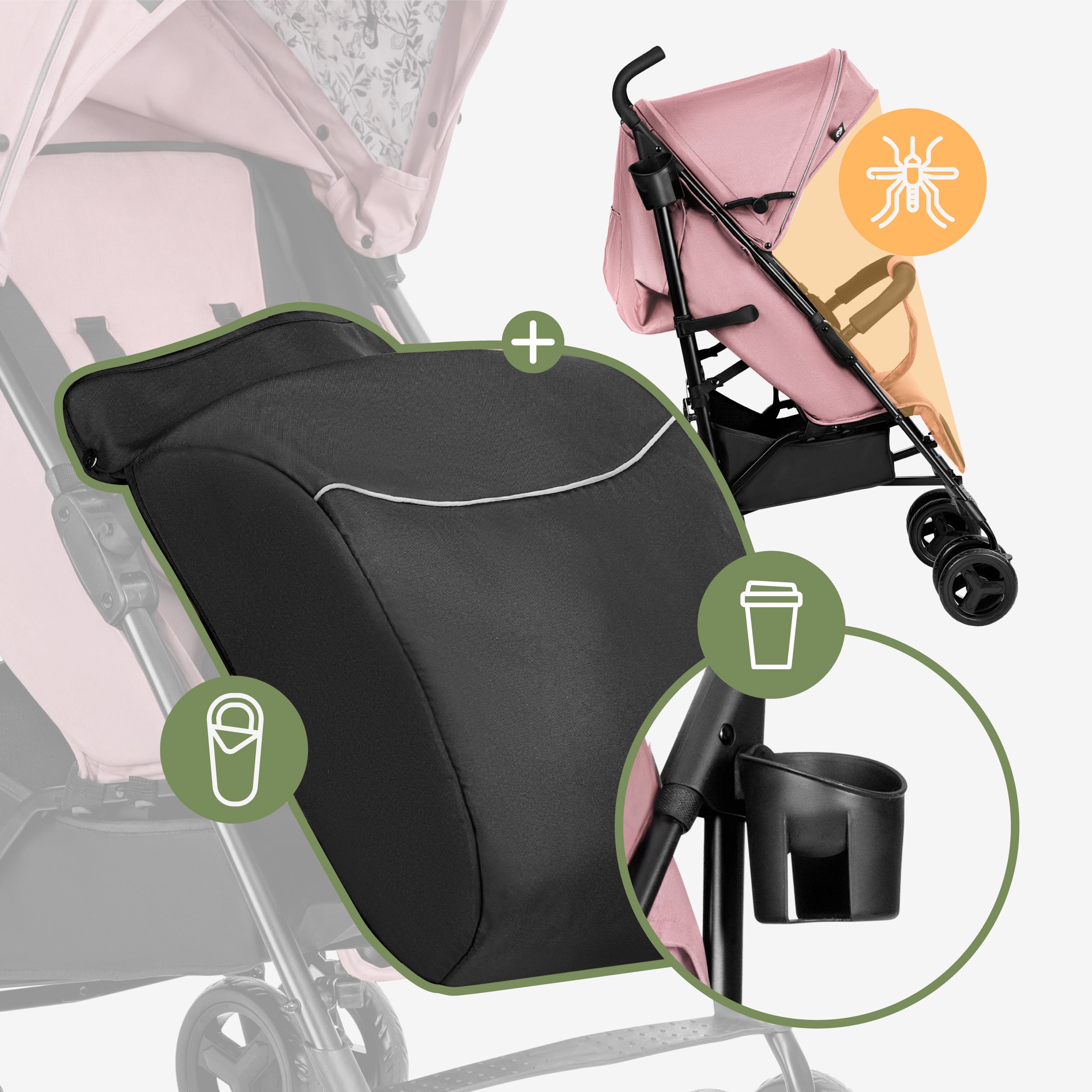 Tulano Davos 35 Roze kinderwagen