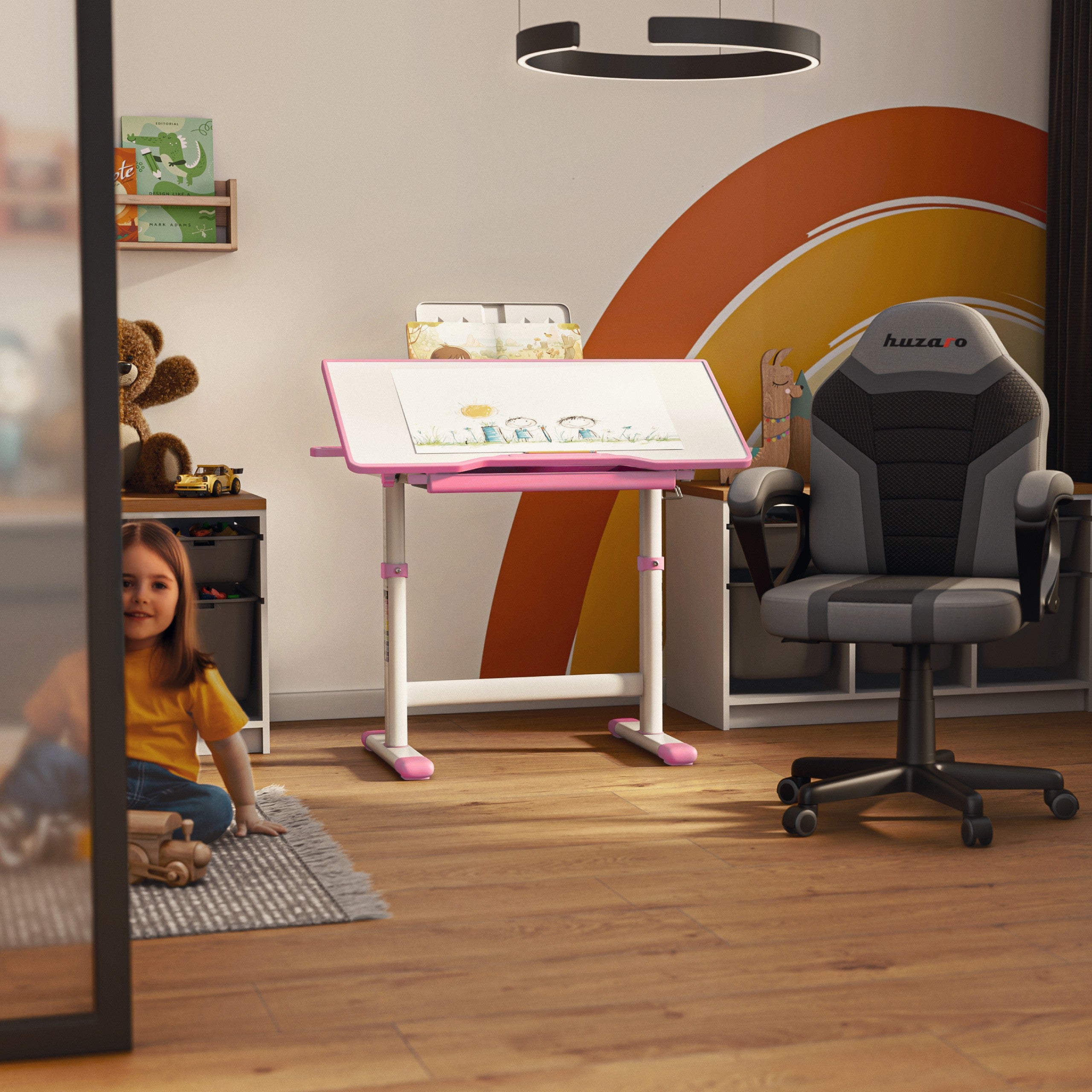 Ergonomisch kinderbureau Mark Adler Studie 3.0 Roze 66 cm